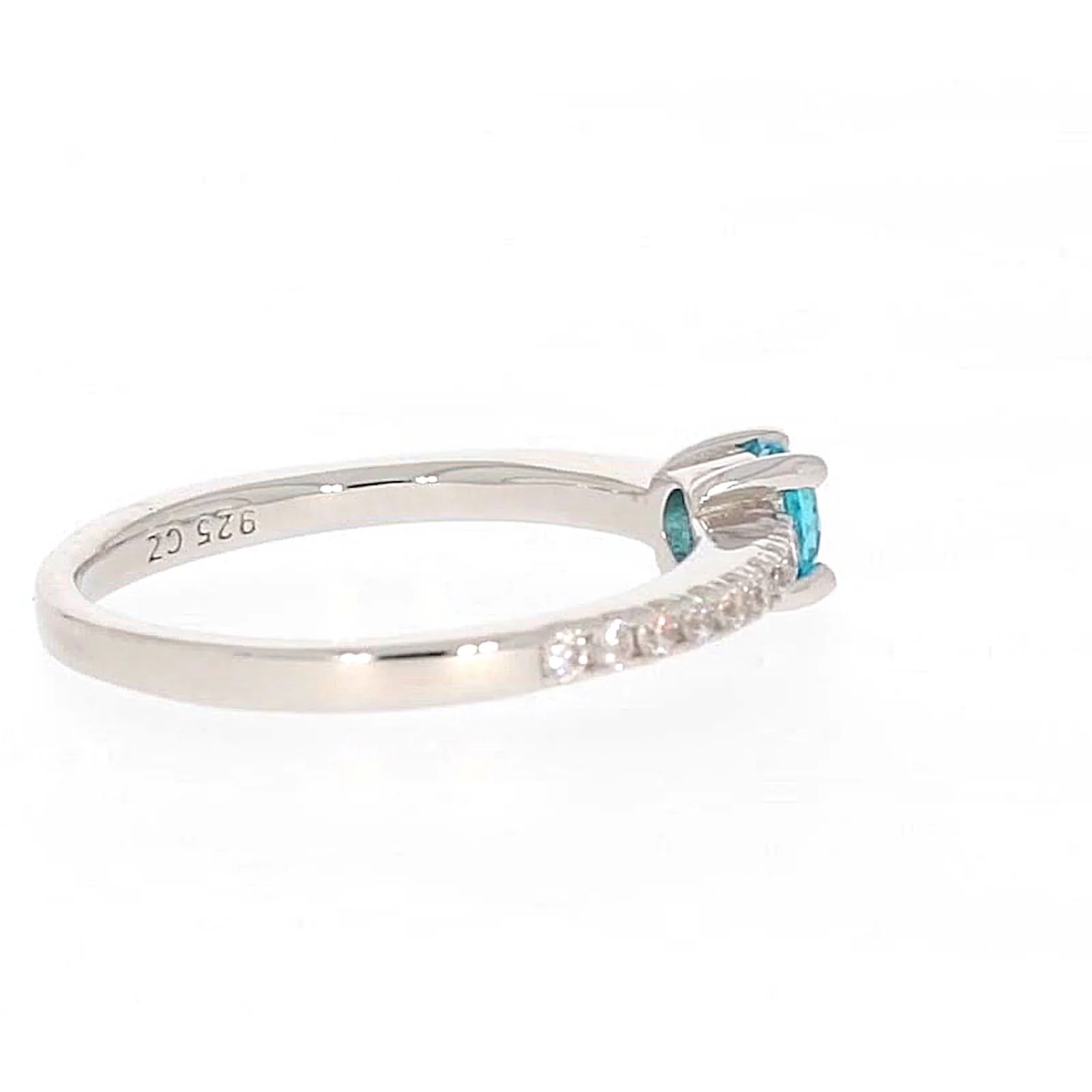 Sterling Silver Cubic Zirconia Stacker Ring - Image 53
