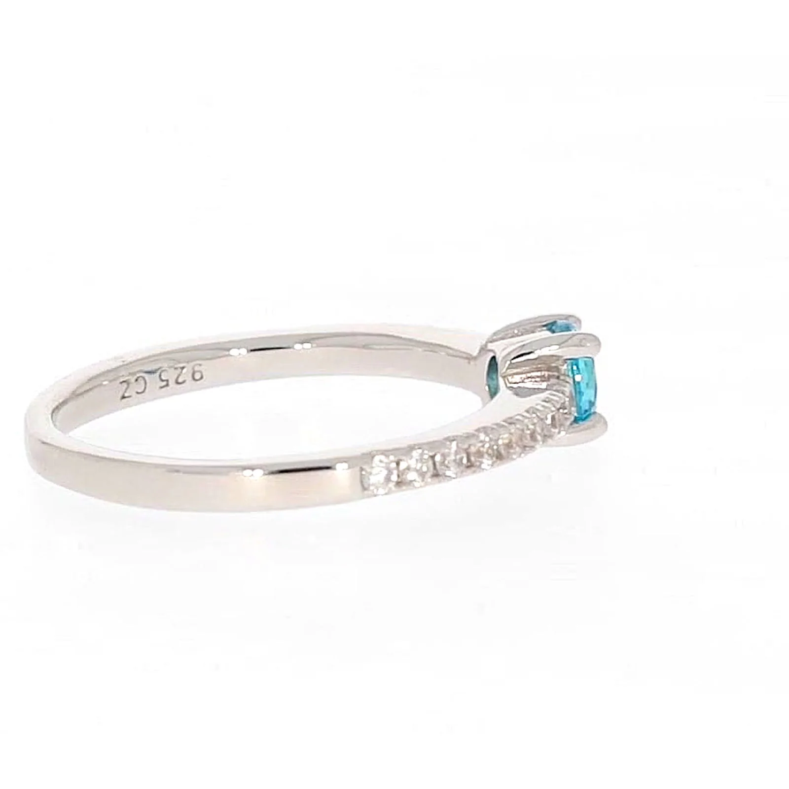 Sterling Silver Cubic Zirconia Stacker Ring - Image 54