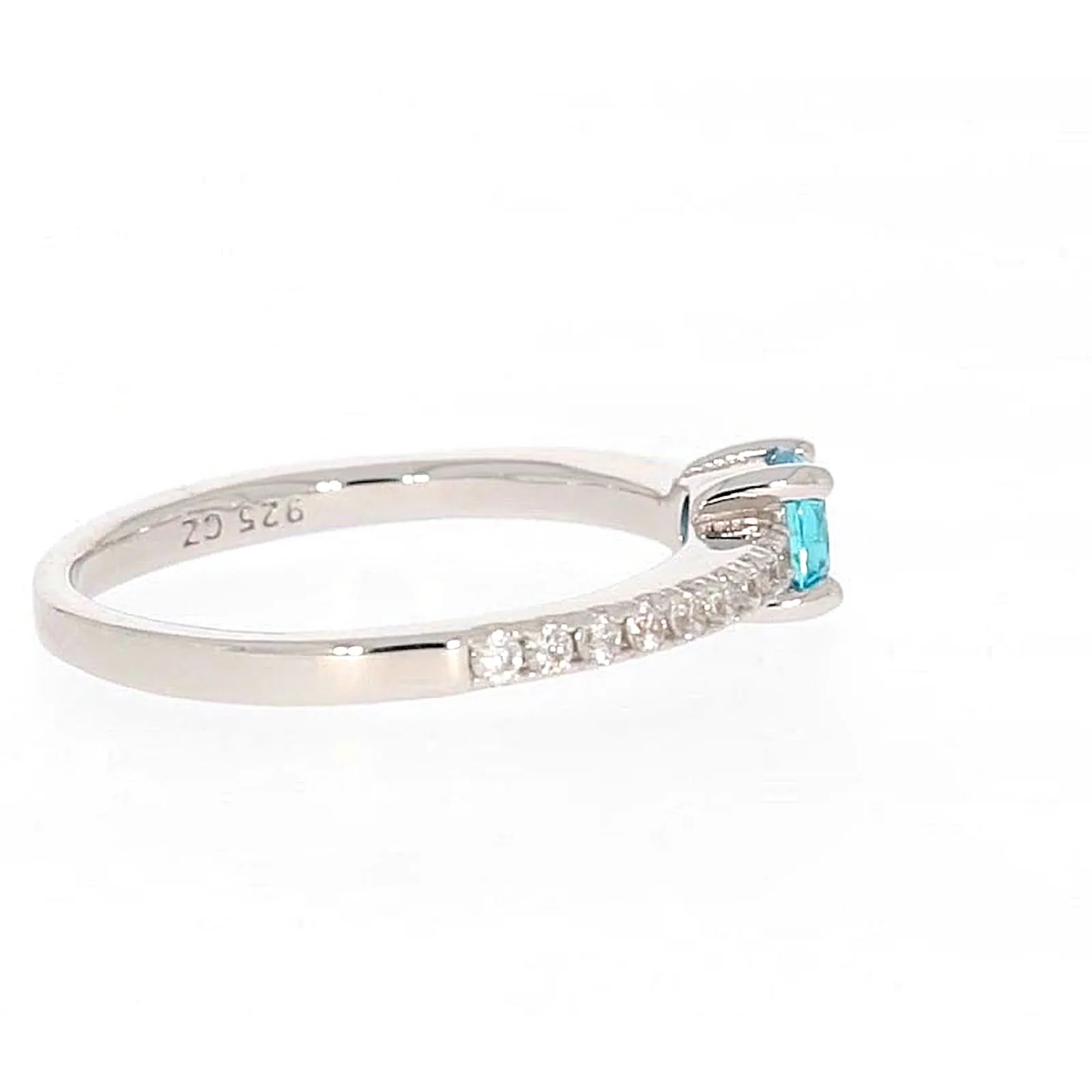 Sterling Silver Cubic Zirconia Stacker Ring - Image 55