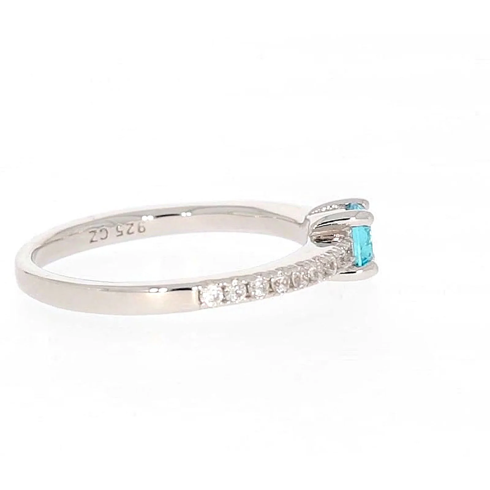 Sterling Silver Cubic Zirconia Stacker Ring - Image 56