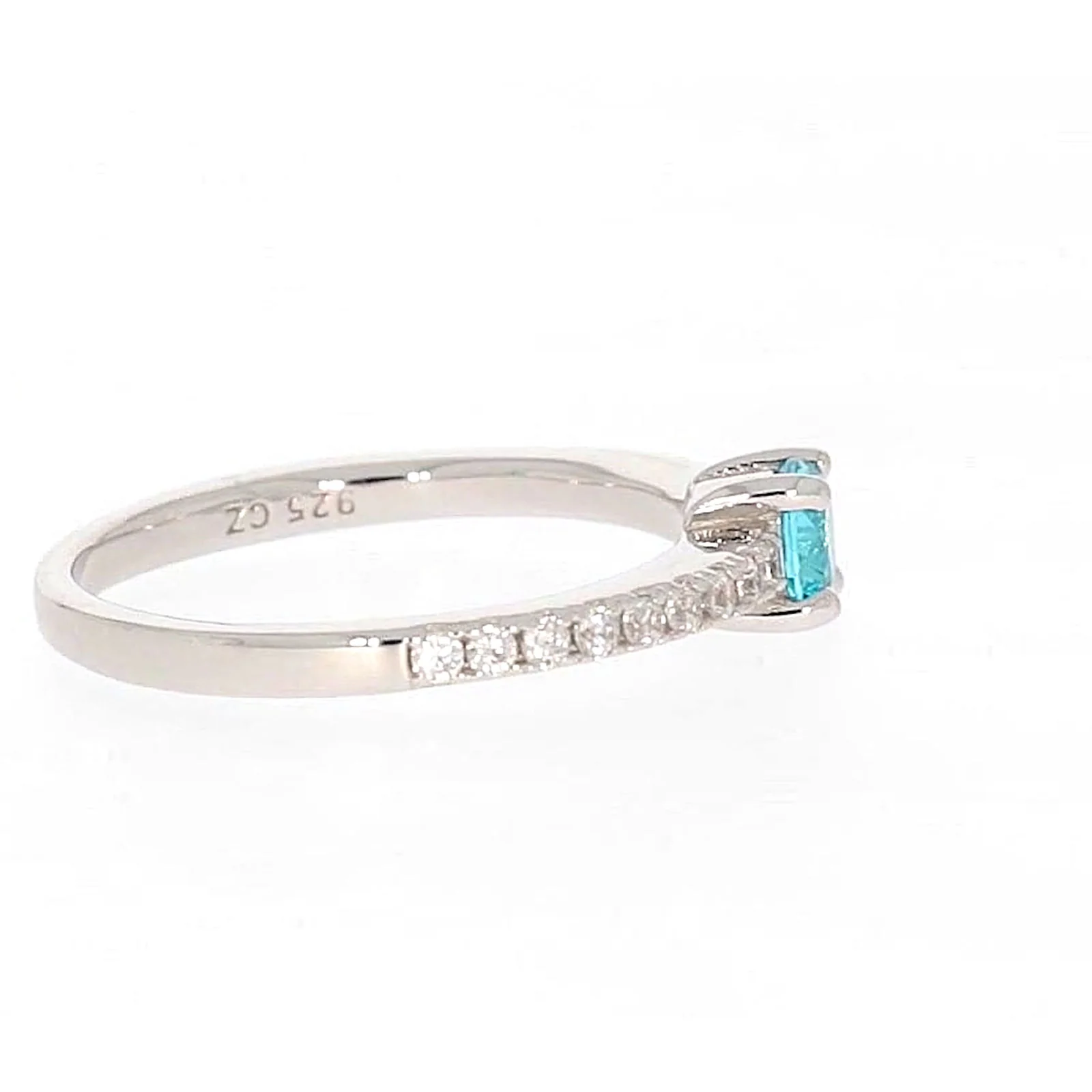 Sterling Silver Cubic Zirconia Stacker Ring - Image 57