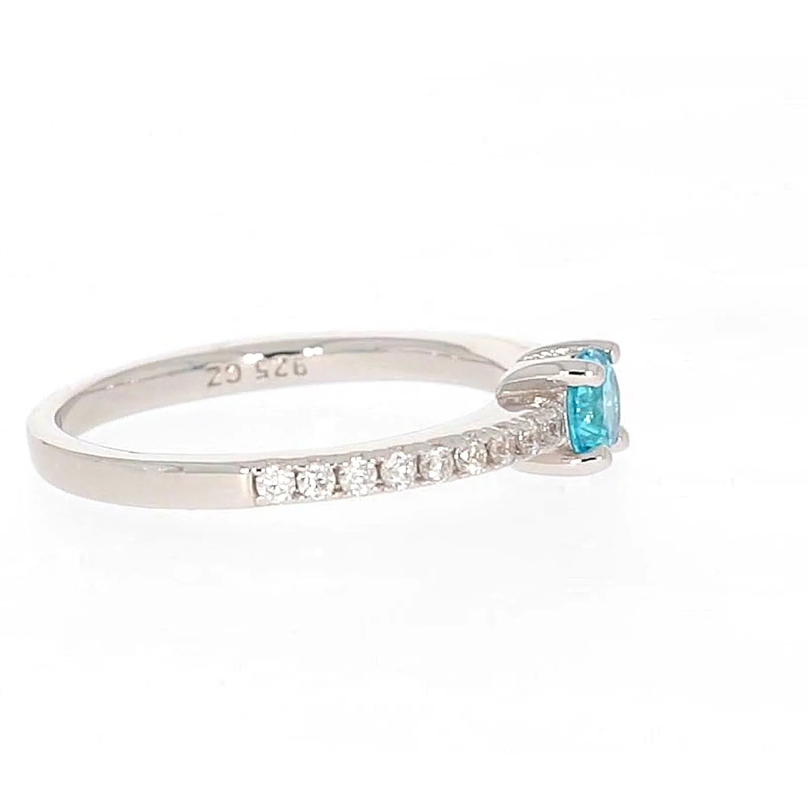 Sterling Silver Cubic Zirconia Stacker Ring - Image 59