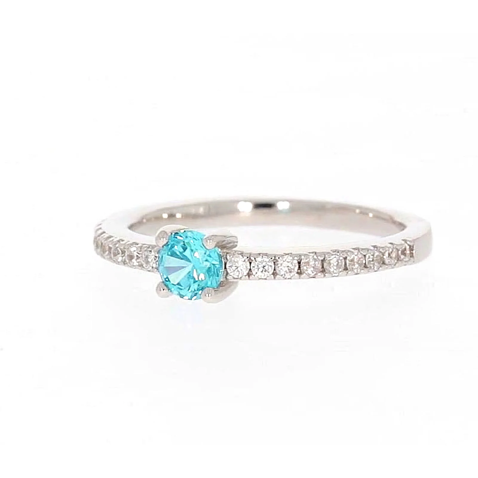 Sterling Silver Cubic Zirconia Stacker Ring - Image 6