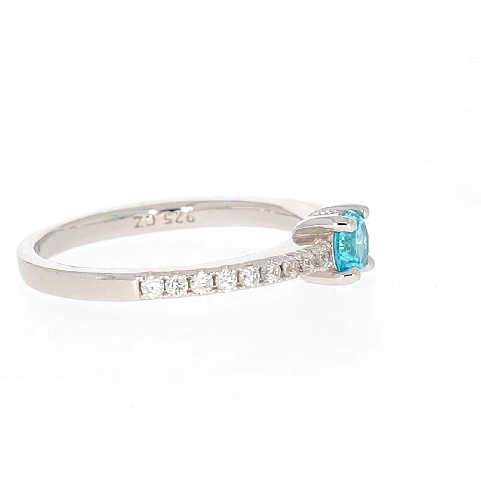 Sterling Silver Cubic Zirconia Stacker Ring - Image 60