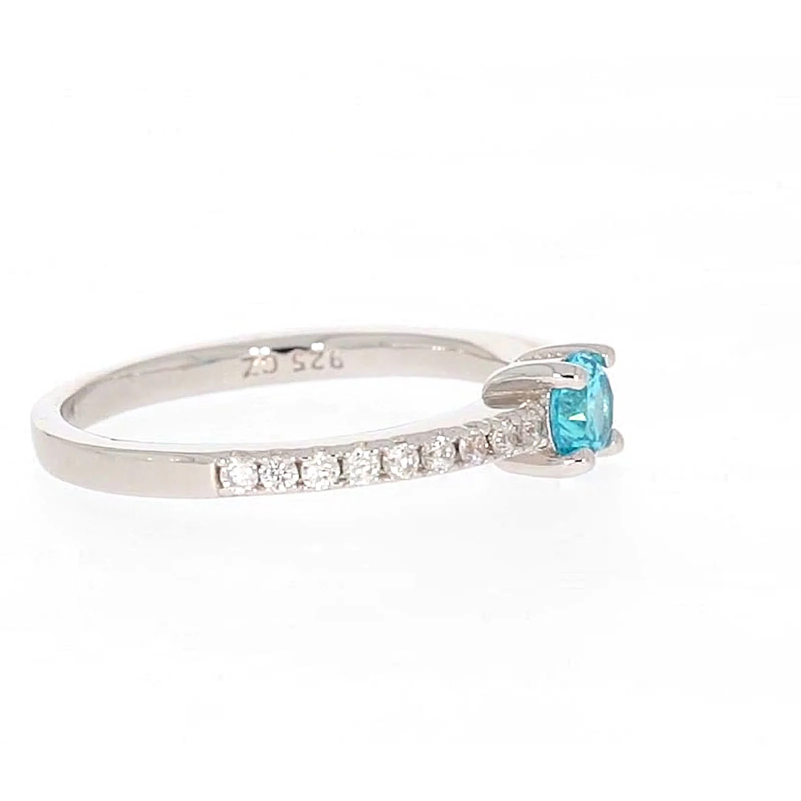 Sterling Silver Cubic Zirconia Stacker Ring - Image 61