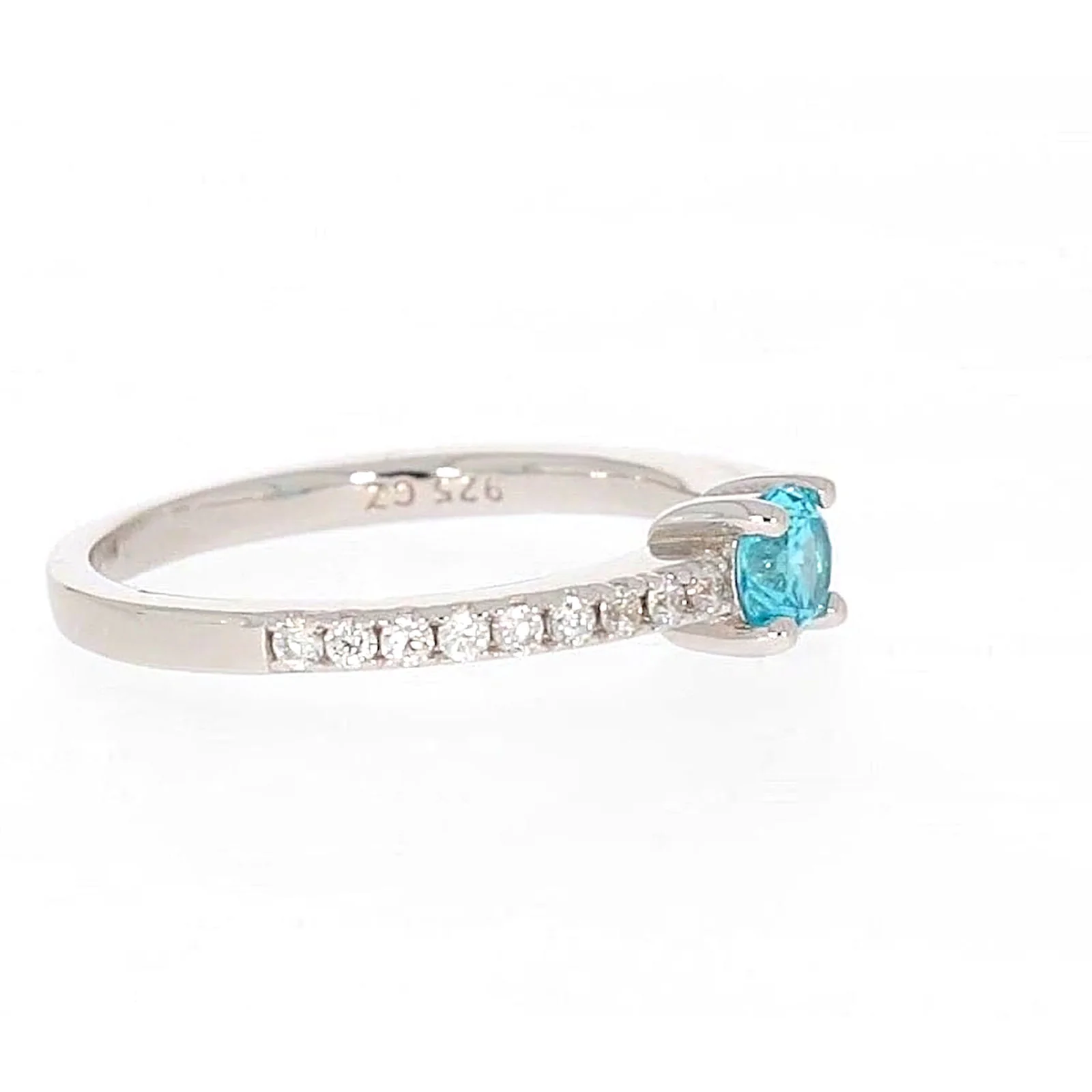 Sterling Silver Cubic Zirconia Stacker Ring - Image 62