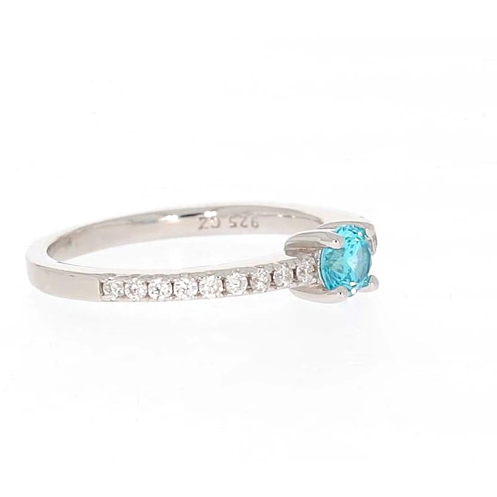 Sterling Silver Cubic Zirconia Stacker Ring - Image 64