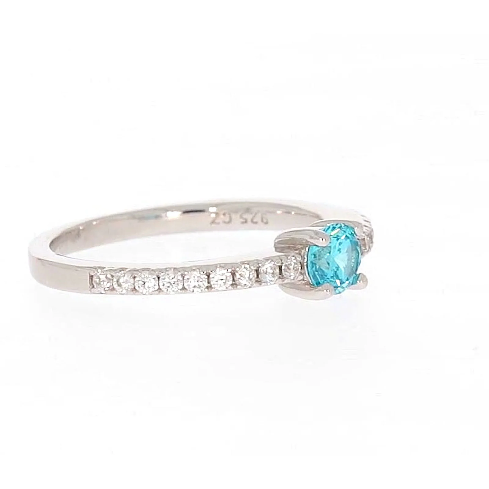 Sterling Silver Cubic Zirconia Stacker Ring - Image 65
