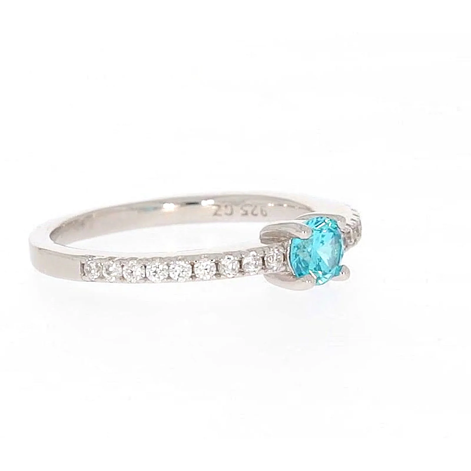 Sterling Silver Cubic Zirconia Stacker Ring - Image 66