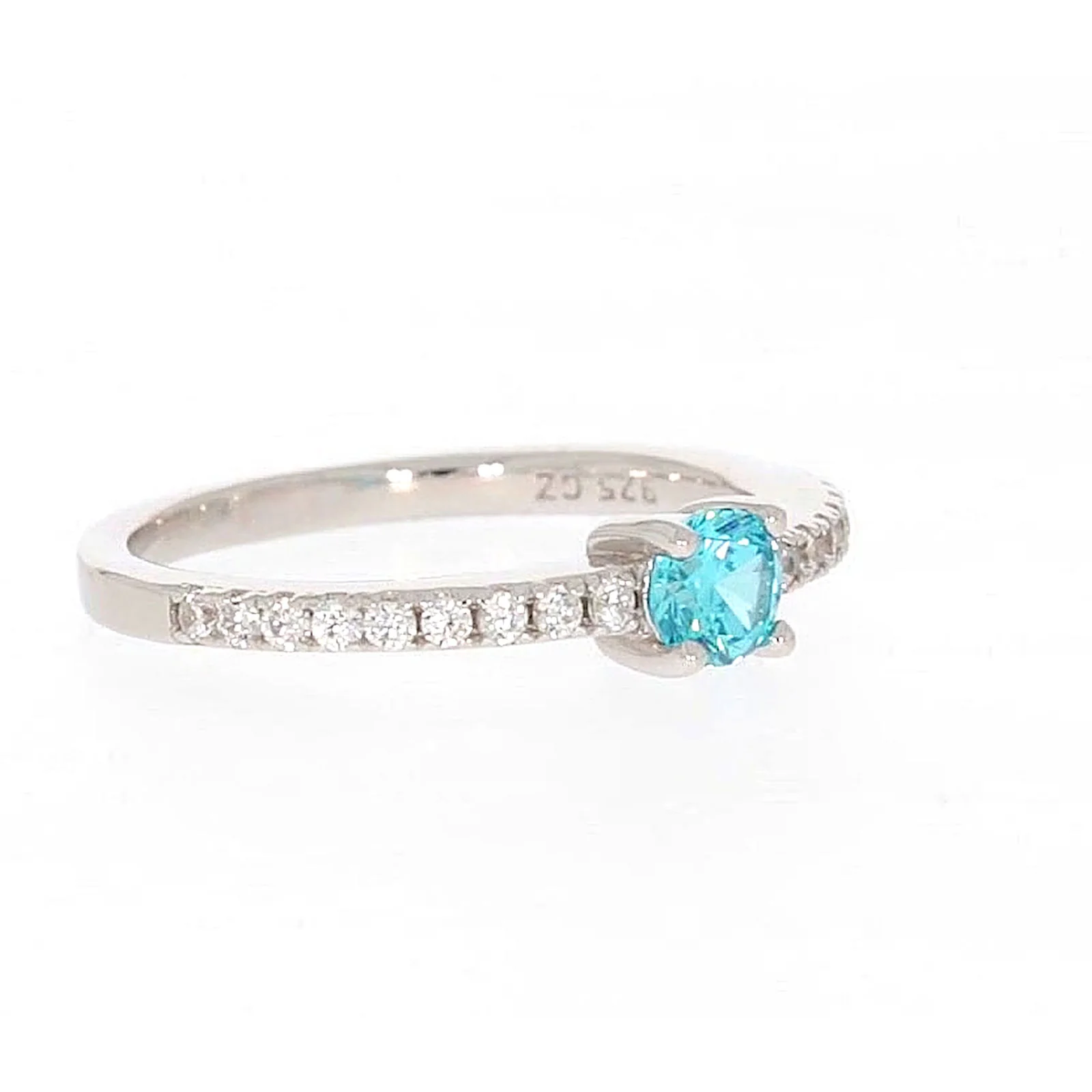 Sterling Silver Cubic Zirconia Stacker Ring - Image 67