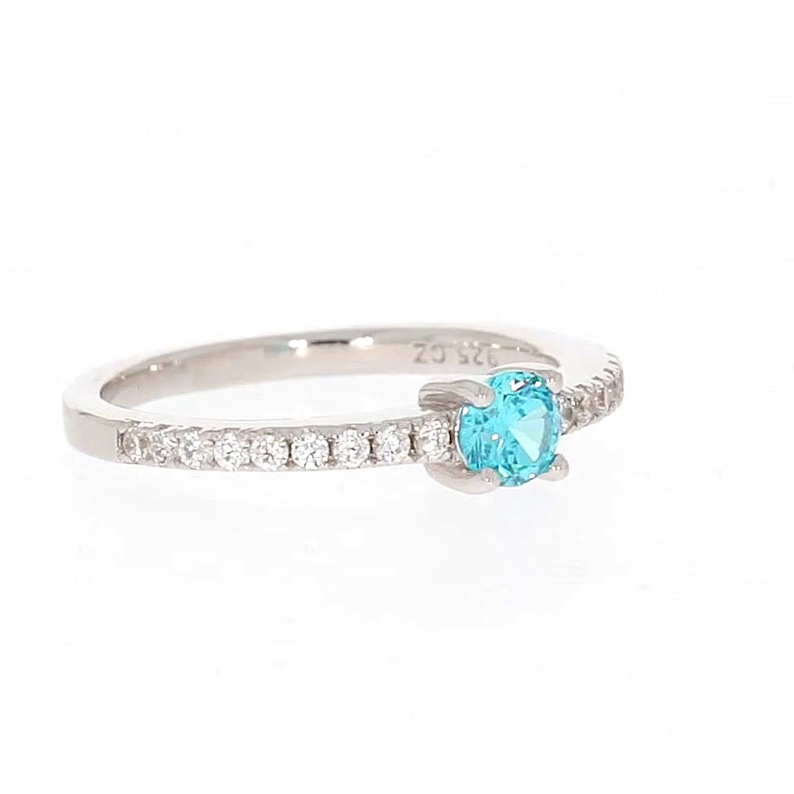 Sterling Silver Cubic Zirconia Stacker Ring - Image 68
