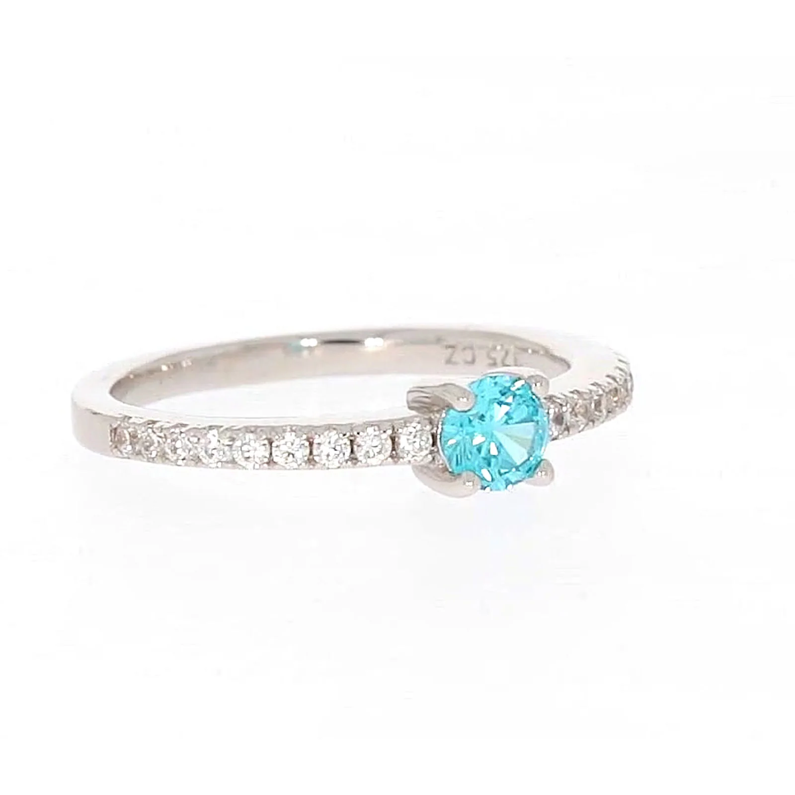 Sterling Silver Cubic Zirconia Stacker Ring - Image 69