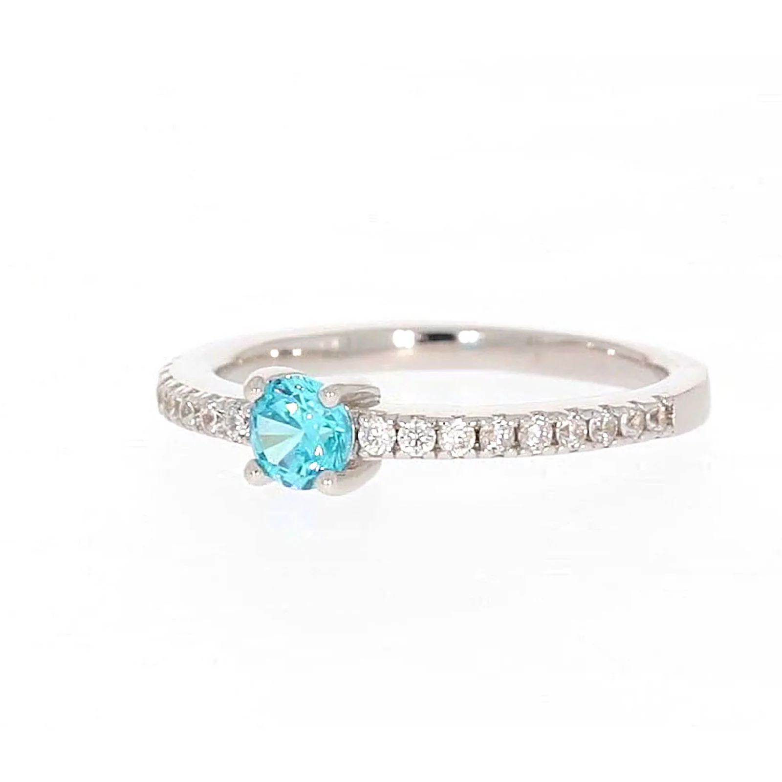 Sterling Silver Cubic Zirconia Stacker Ring - Image 7
