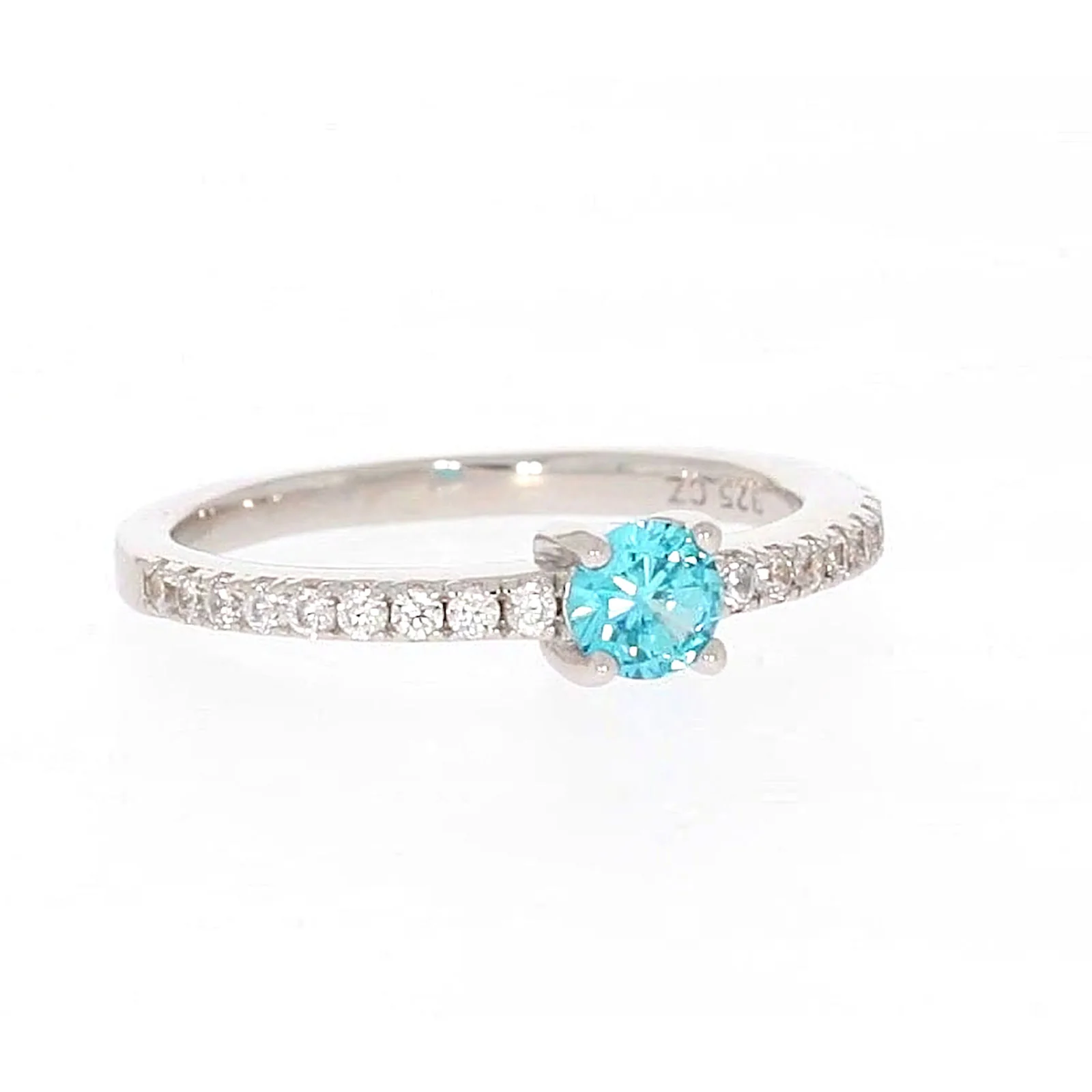 Sterling Silver Cubic Zirconia Stacker Ring - Image 71