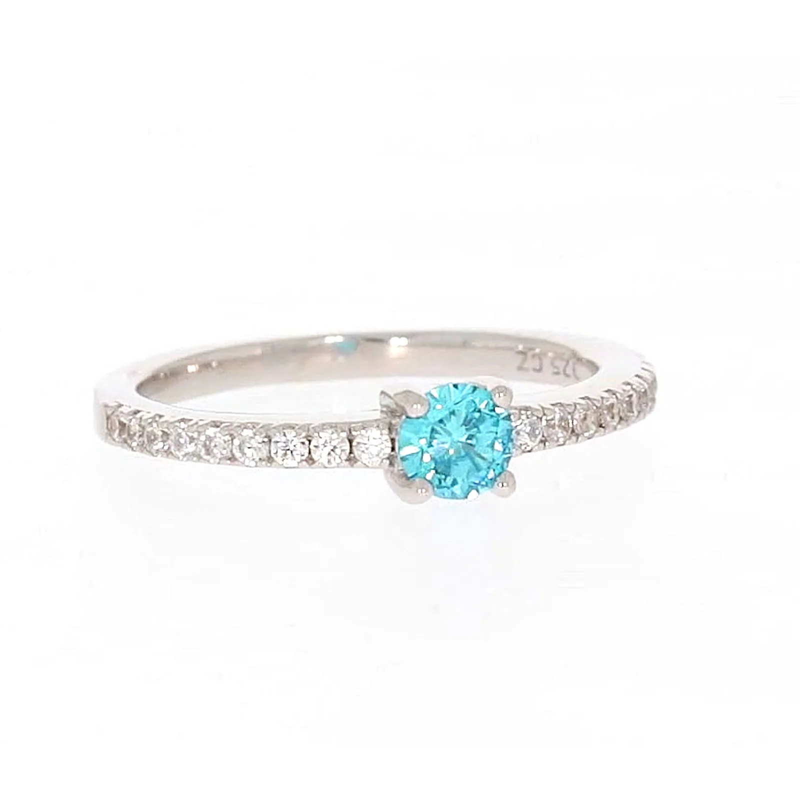 Sterling Silver Cubic Zirconia Stacker Ring - Image 72