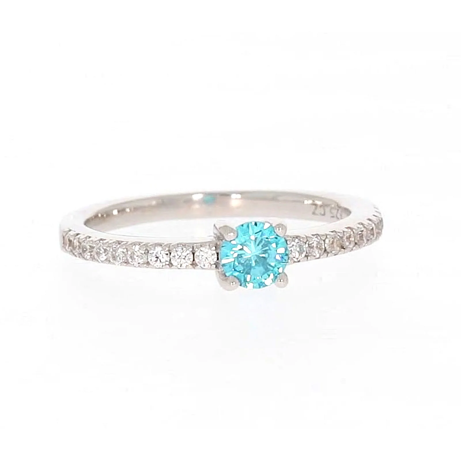 Sterling Silver Cubic Zirconia Stacker Ring - Image 73