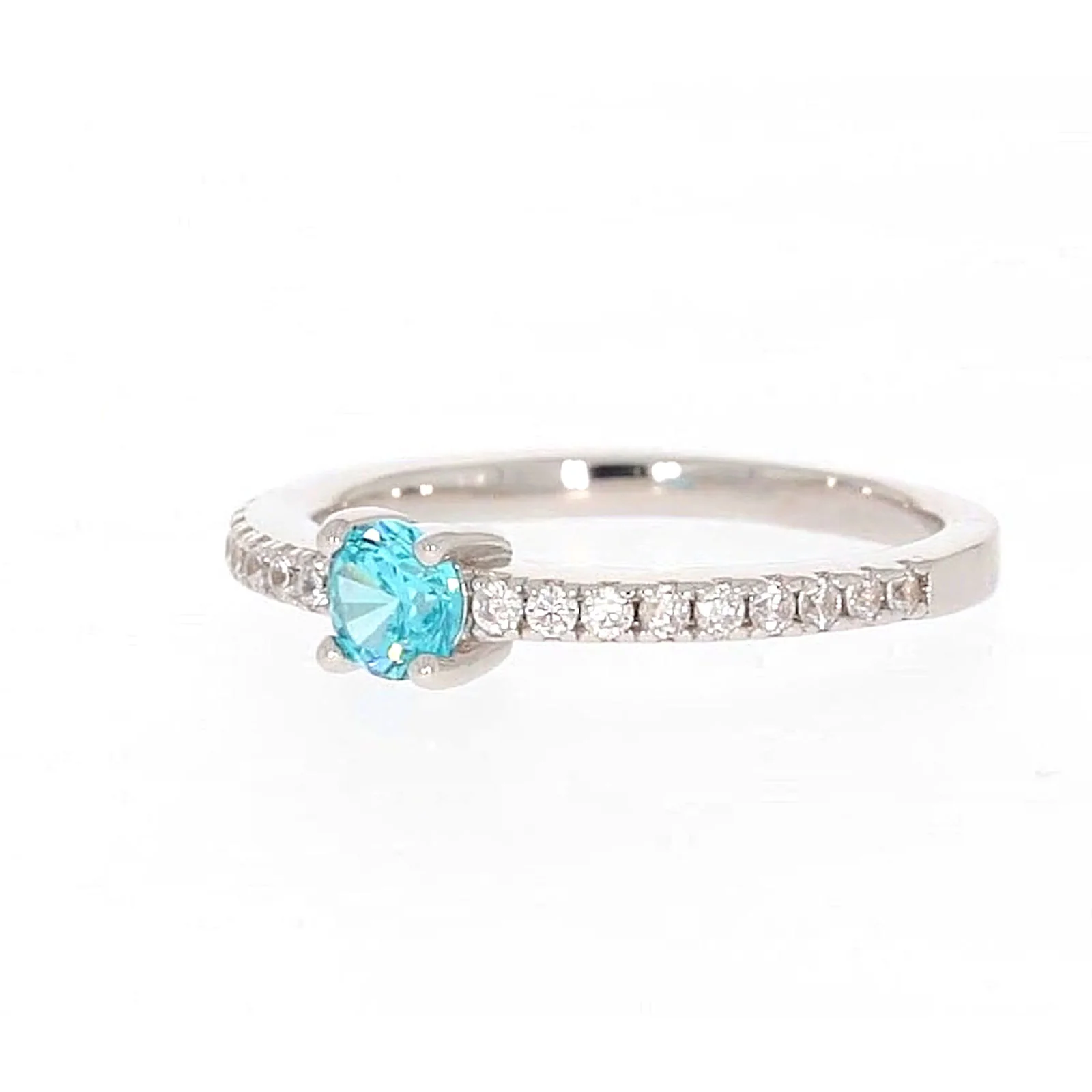 Sterling Silver Cubic Zirconia Stacker Ring - Image 8