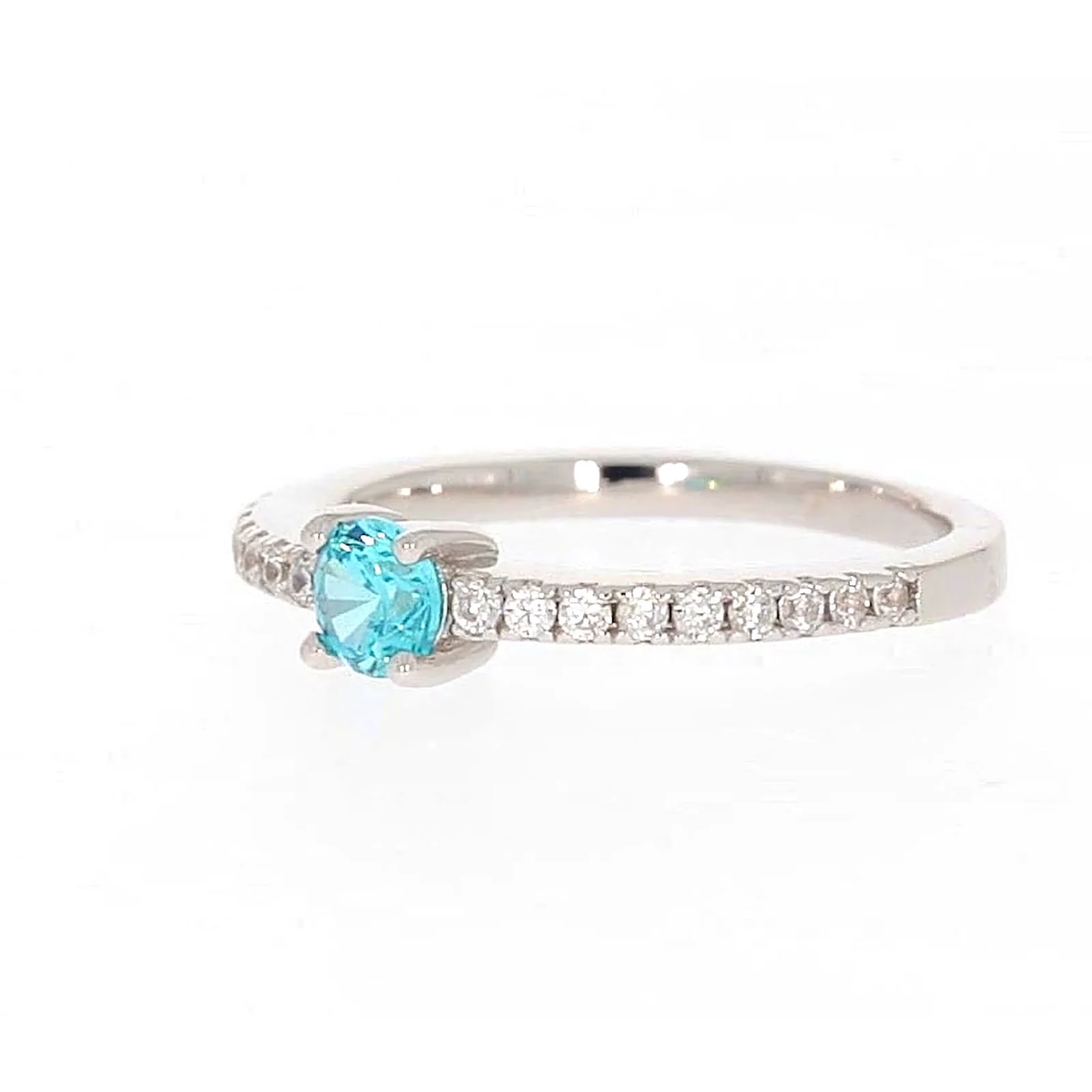 Sterling Silver Cubic Zirconia Stacker Ring - Image 9
