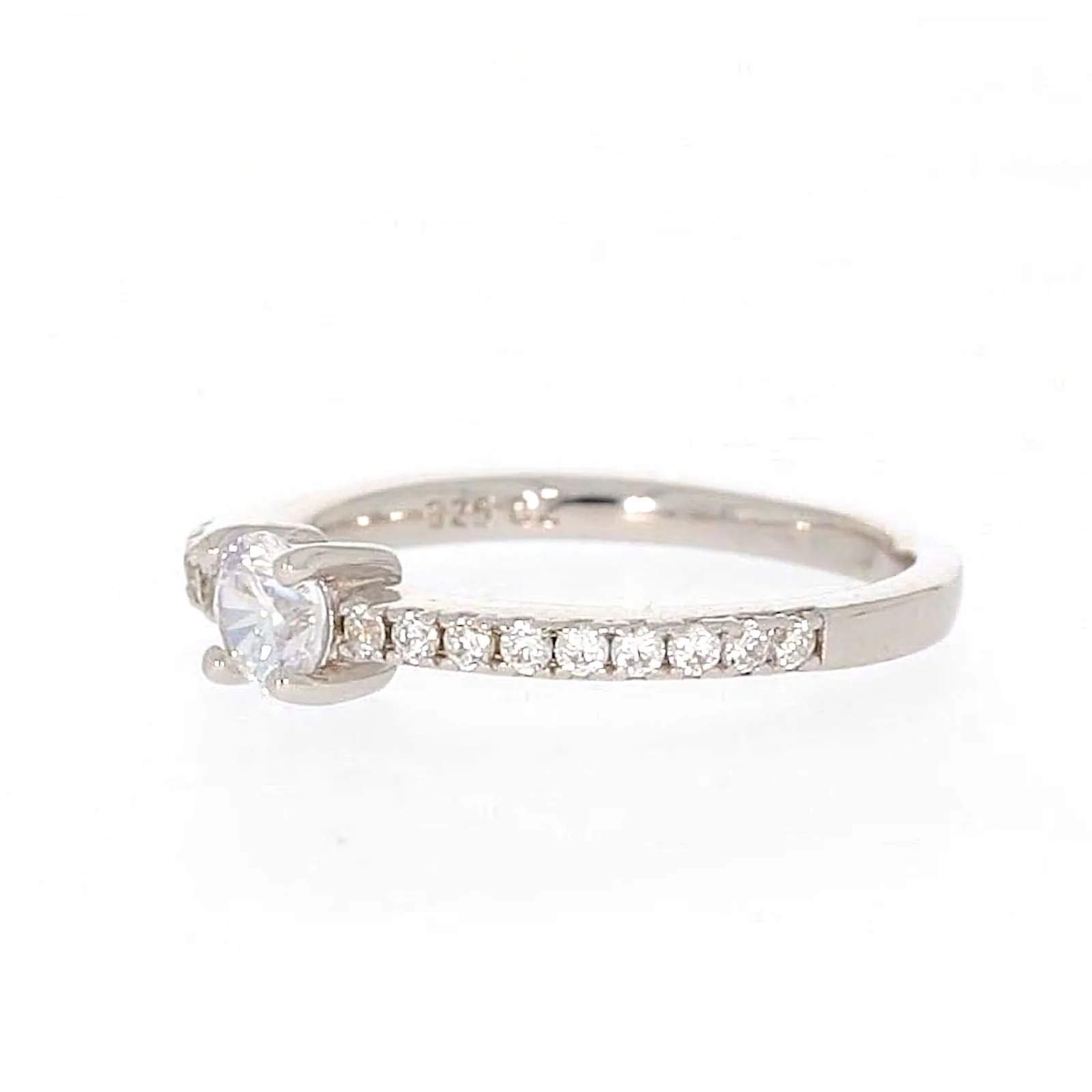 Sterling Silver Cubic Zirconia Stacker Ring - Image 11
