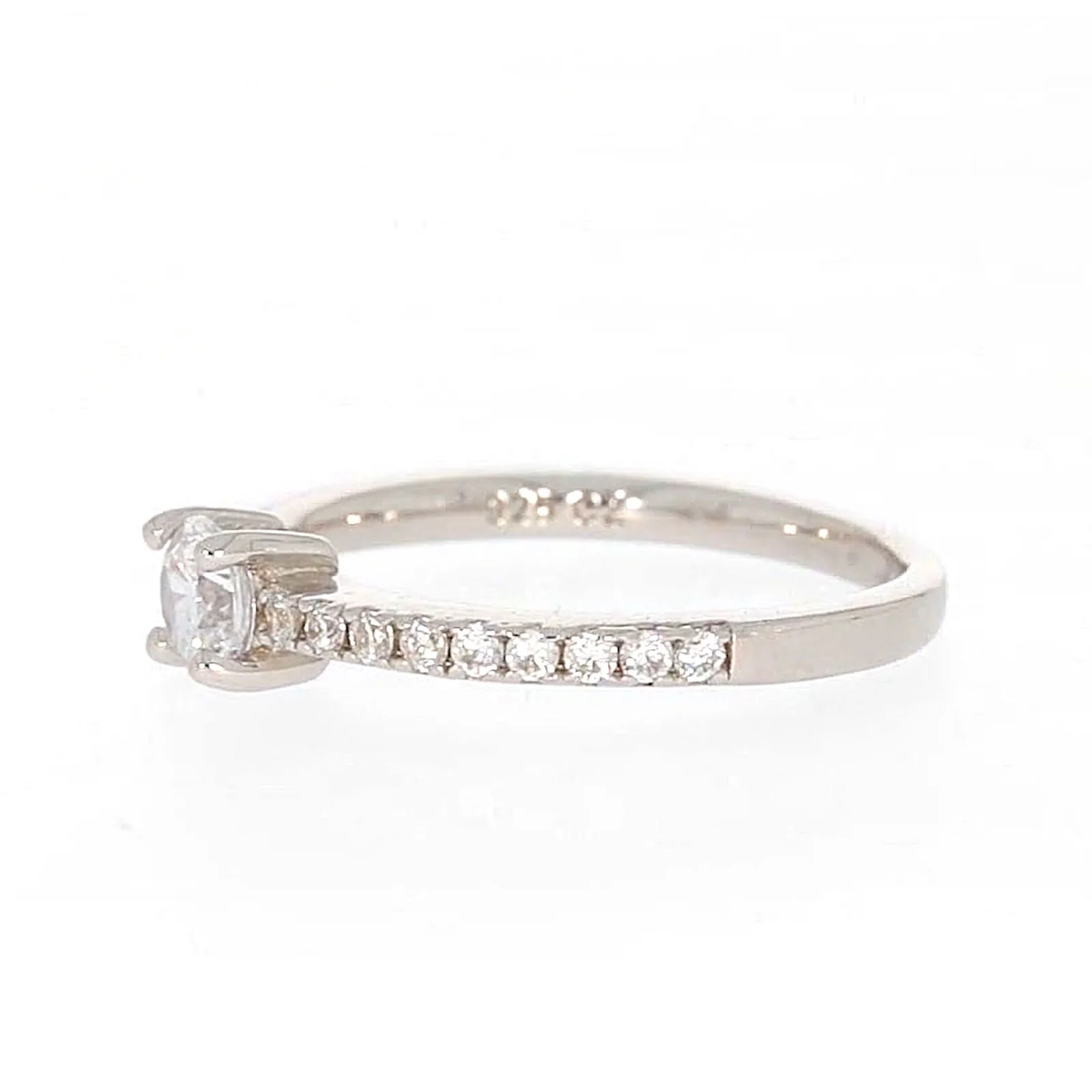 Sterling Silver Cubic Zirconia Stacker Ring - Image 14