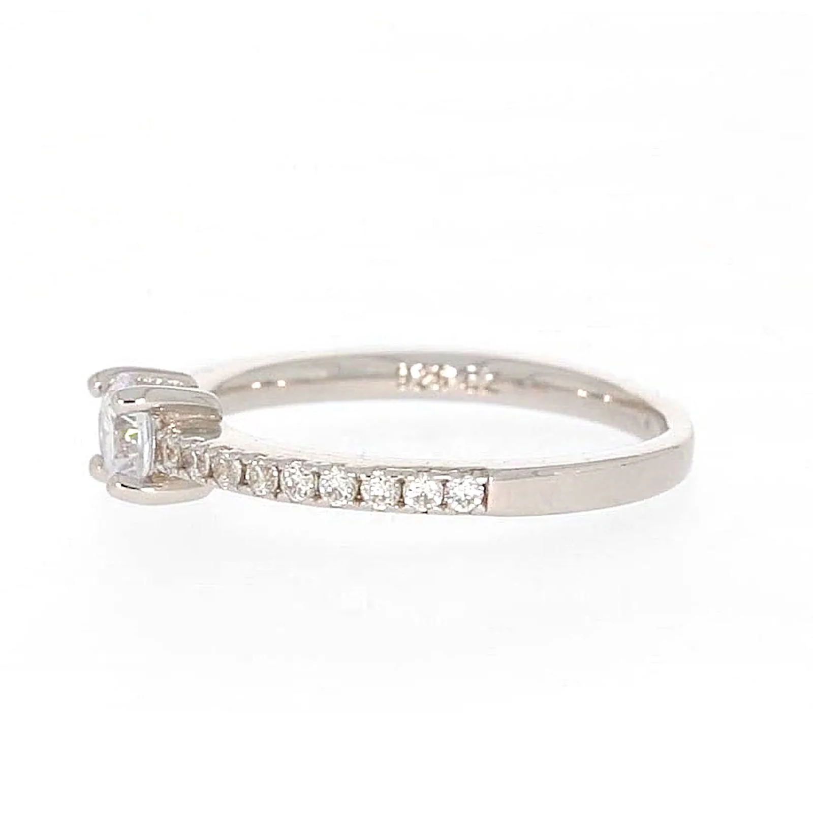 Sterling Silver Cubic Zirconia Stacker Ring - Image 16