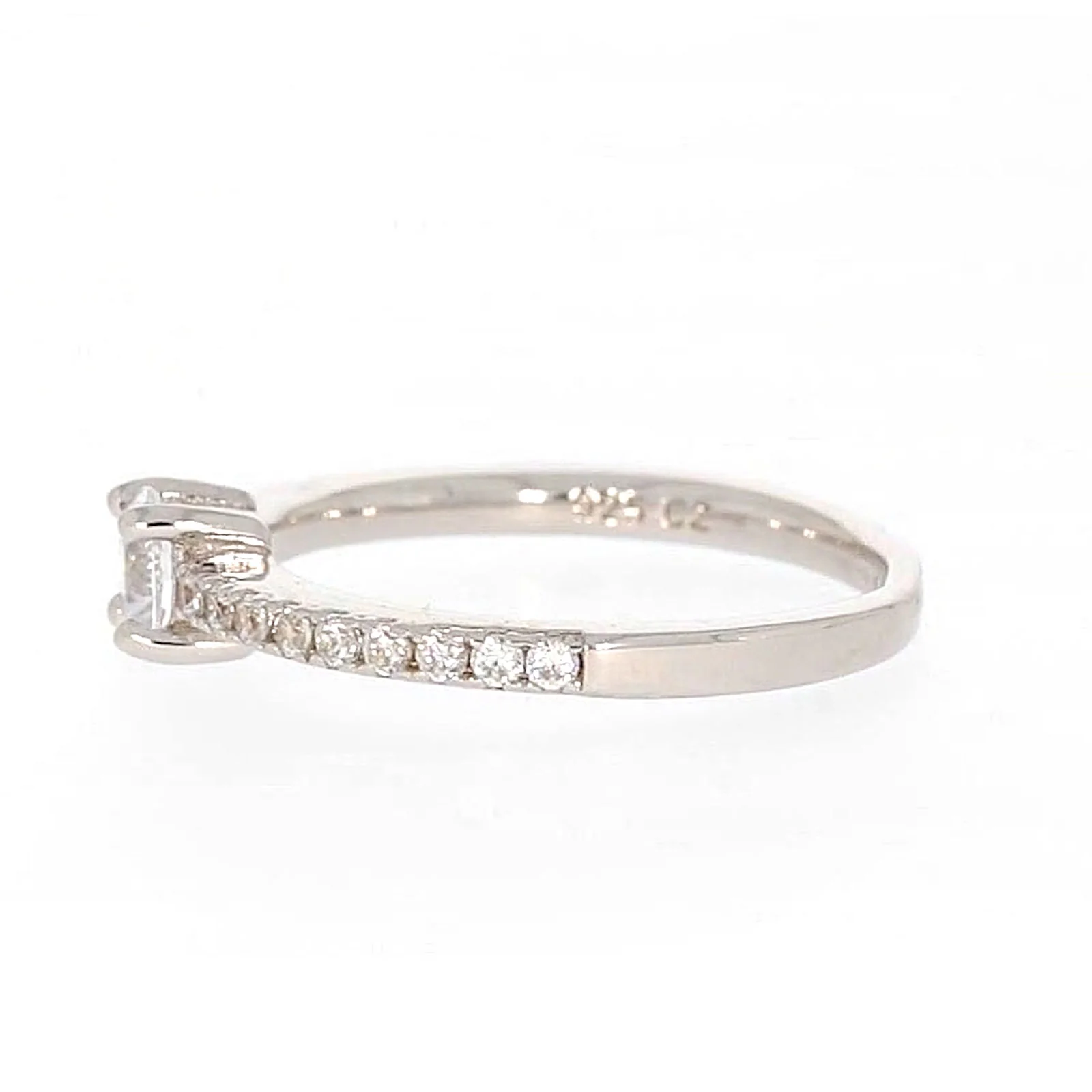 Sterling Silver Cubic Zirconia Stacker Ring - Image 18