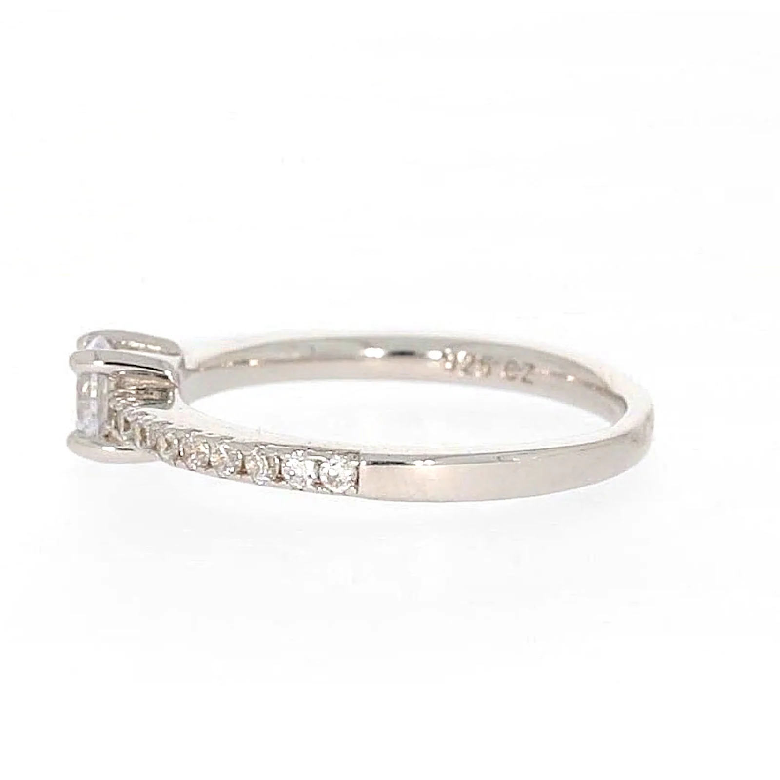 Sterling Silver Cubic Zirconia Stacker Ring - Image 20
