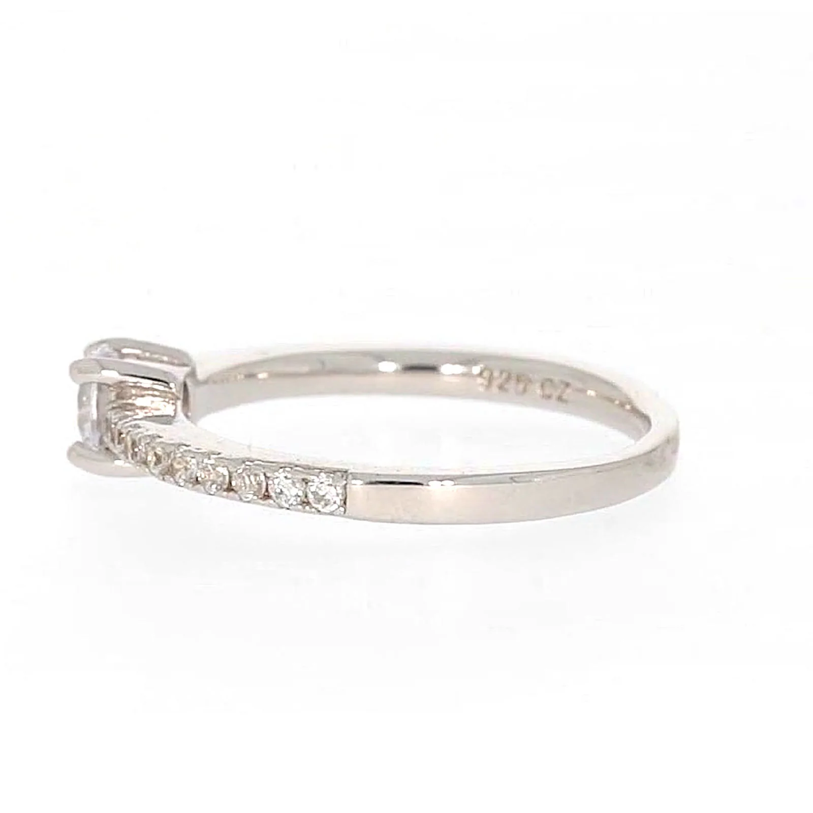 Sterling Silver Cubic Zirconia Stacker Ring - Image 21