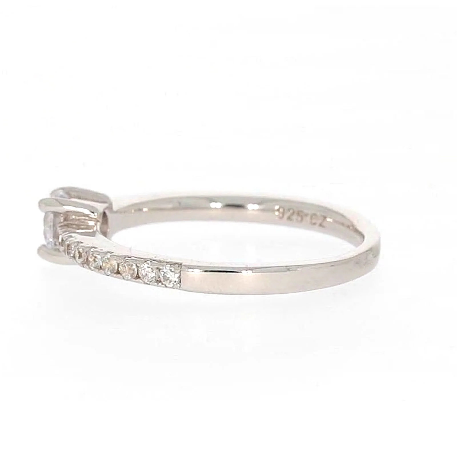 Sterling Silver Cubic Zirconia Stacker Ring - Image 22