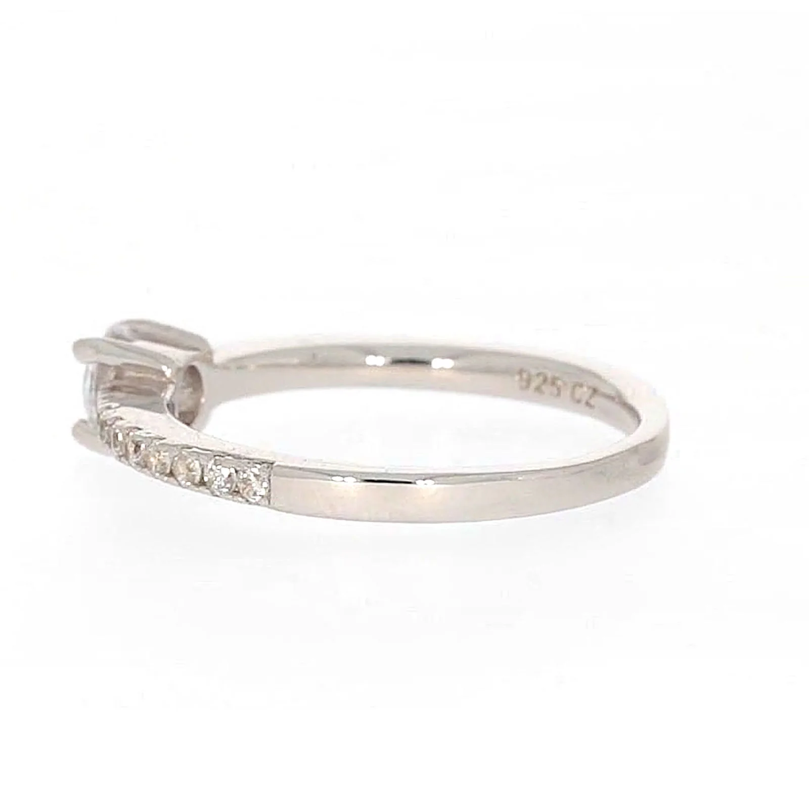 Sterling Silver Cubic Zirconia Stacker Ring - Image 24