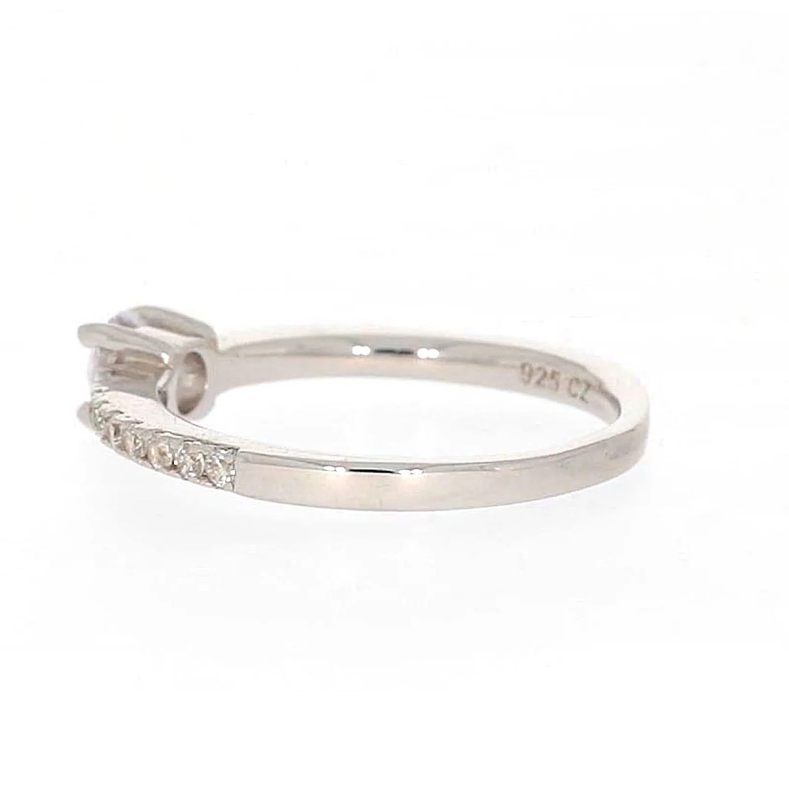 Sterling Silver Cubic Zirconia Stacker Ring - Image 25