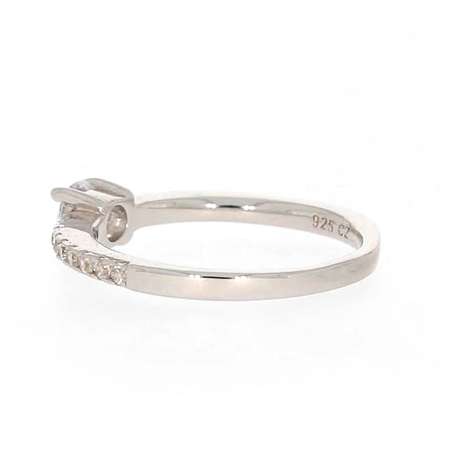 Sterling Silver Cubic Zirconia Stacker Ring - Image 26