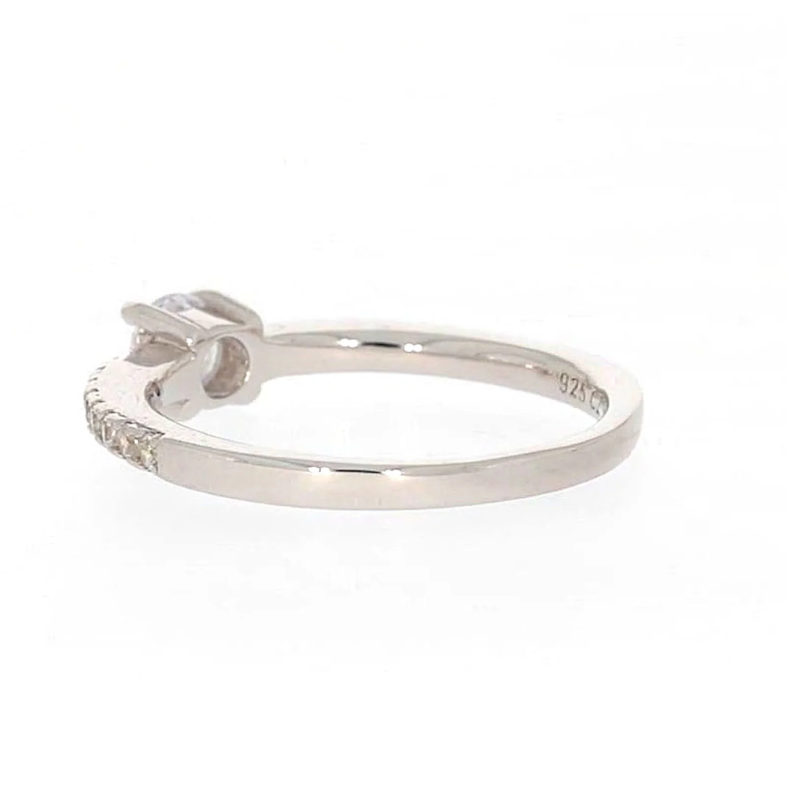 Sterling Silver Cubic Zirconia Stacker Ring - Image 29