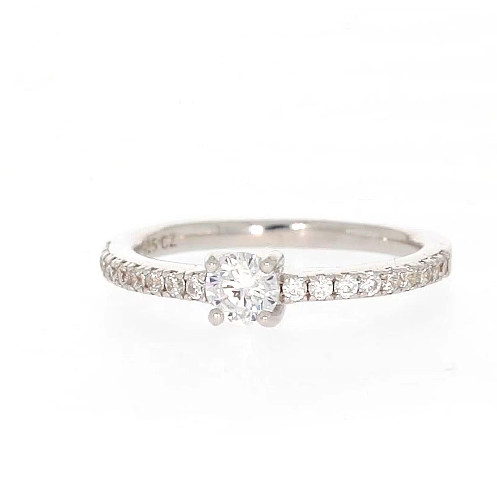Sterling Silver Cubic Zirconia Stacker Ring - Image 3