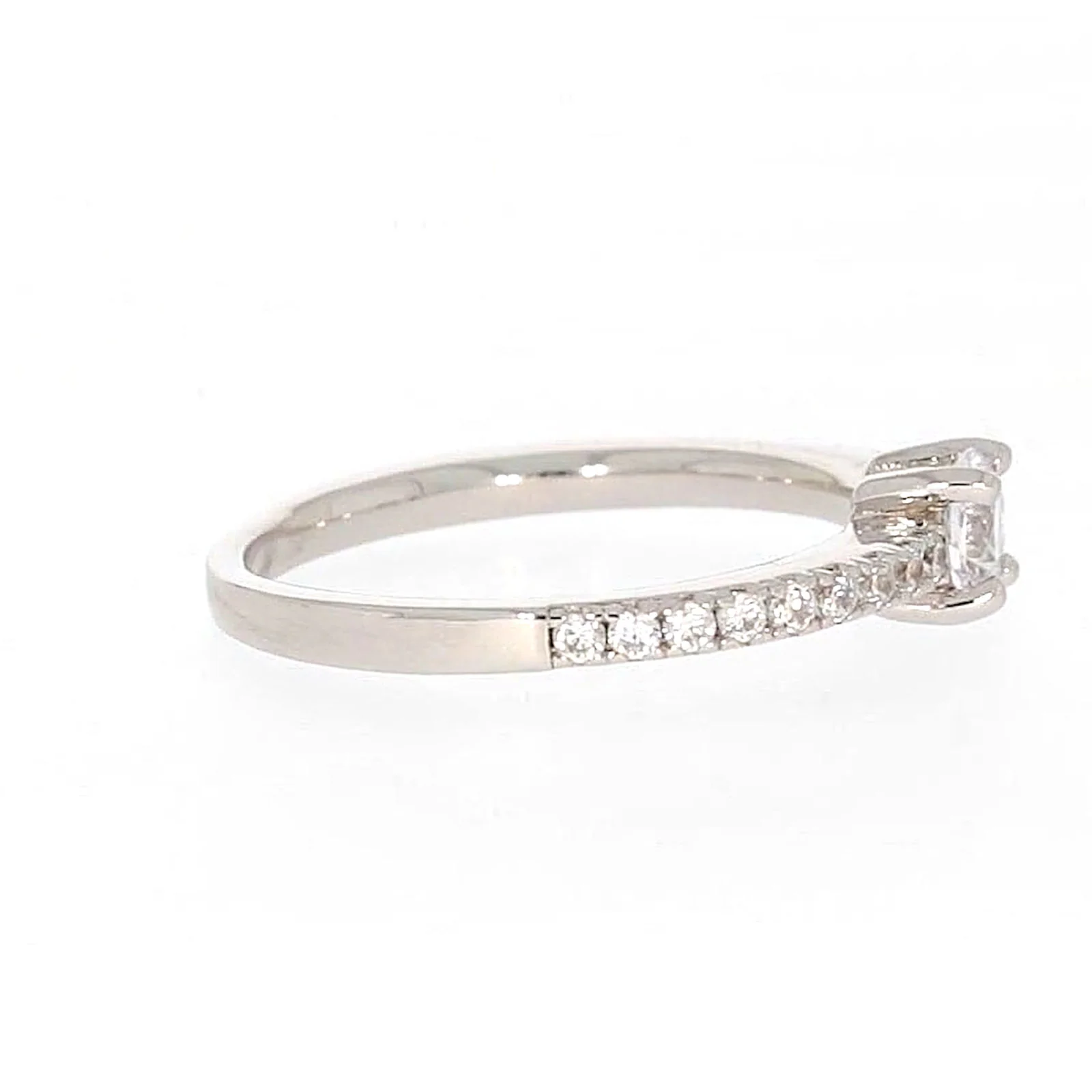 Sterling Silver Cubic Zirconia Stacker Ring - Image 58