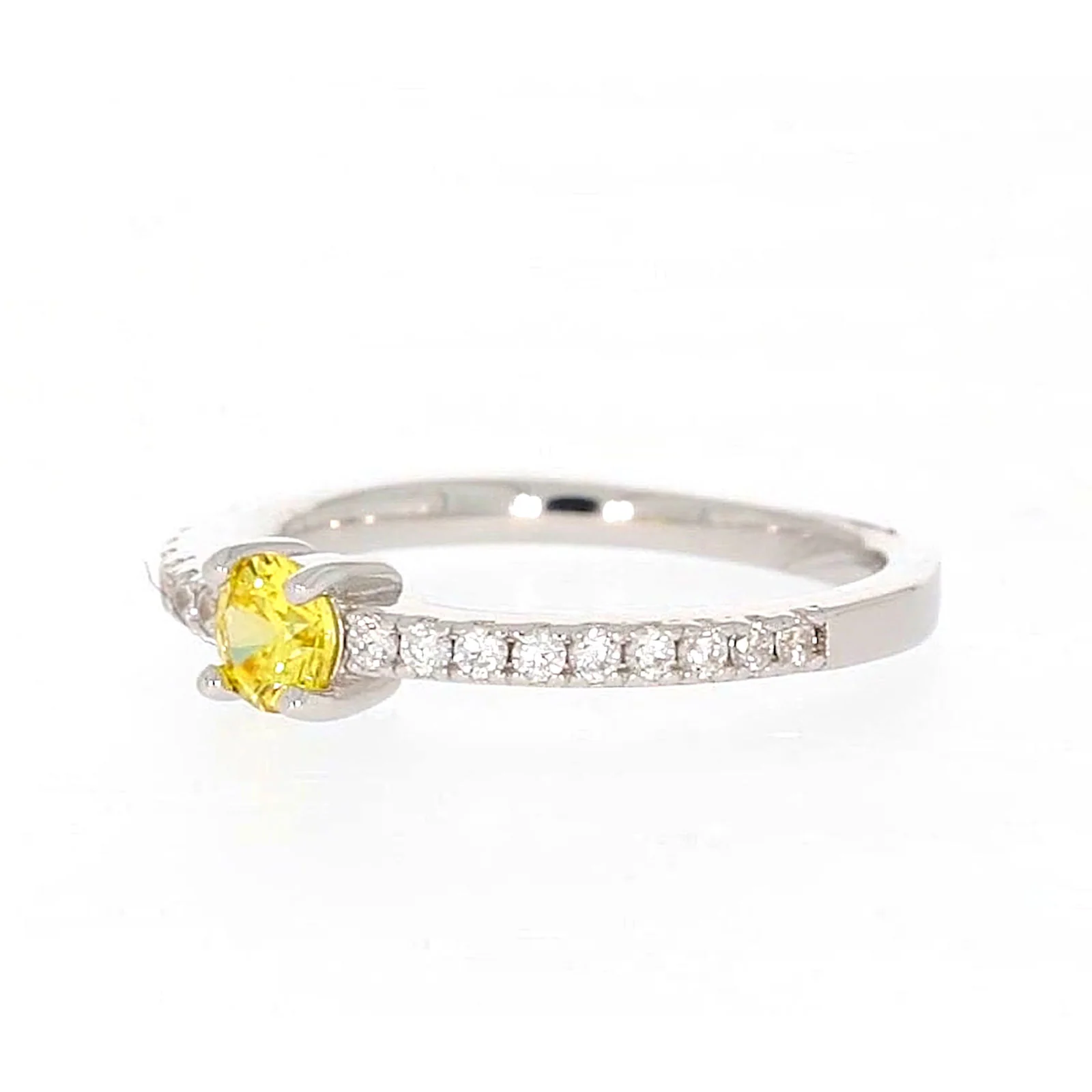 Sterling Silver Cubic Zirconia Stacker Ring - Image 10