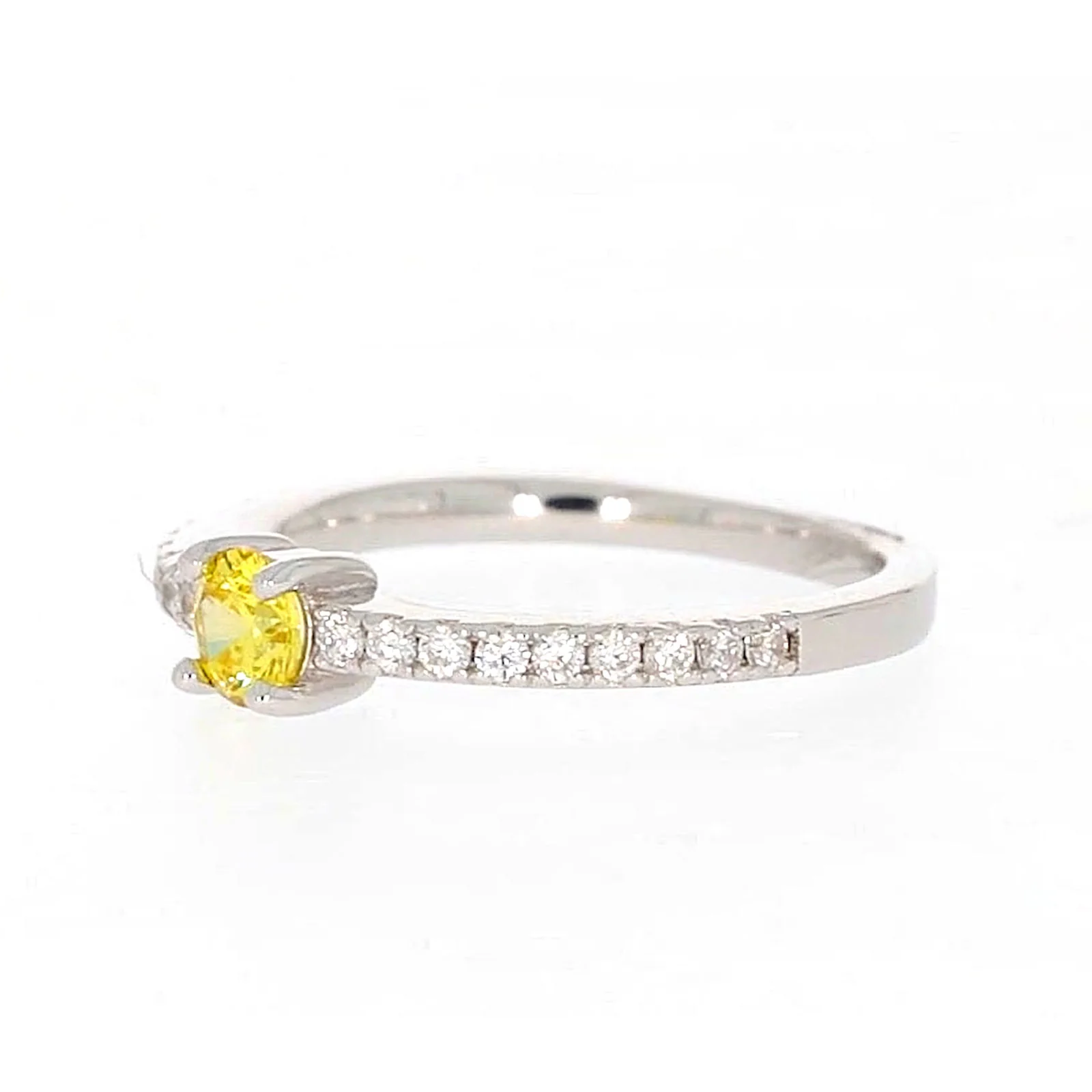 Sterling Silver Cubic Zirconia Stacker Ring - Image 11