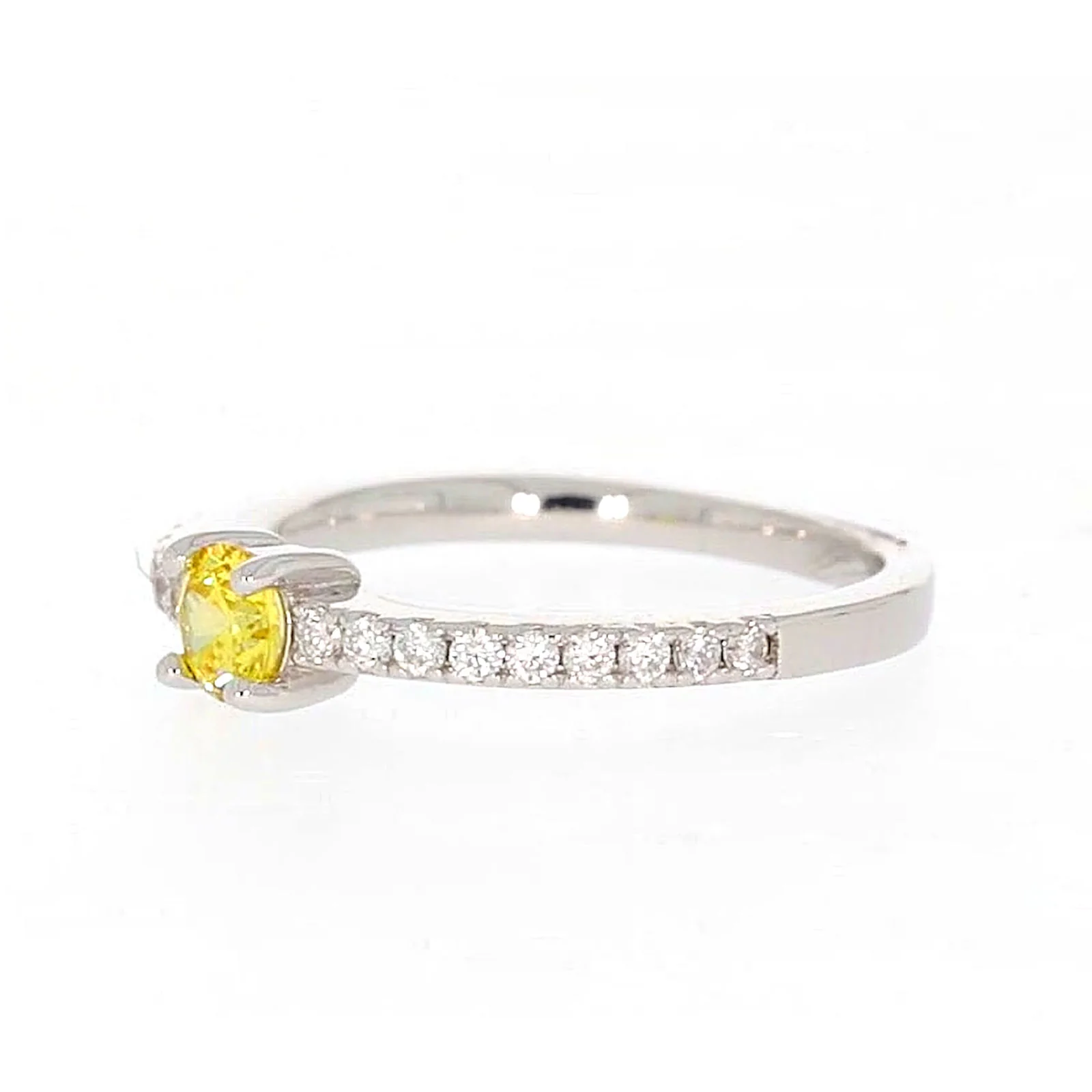 Sterling Silver Cubic Zirconia Stacker Ring - Image 12