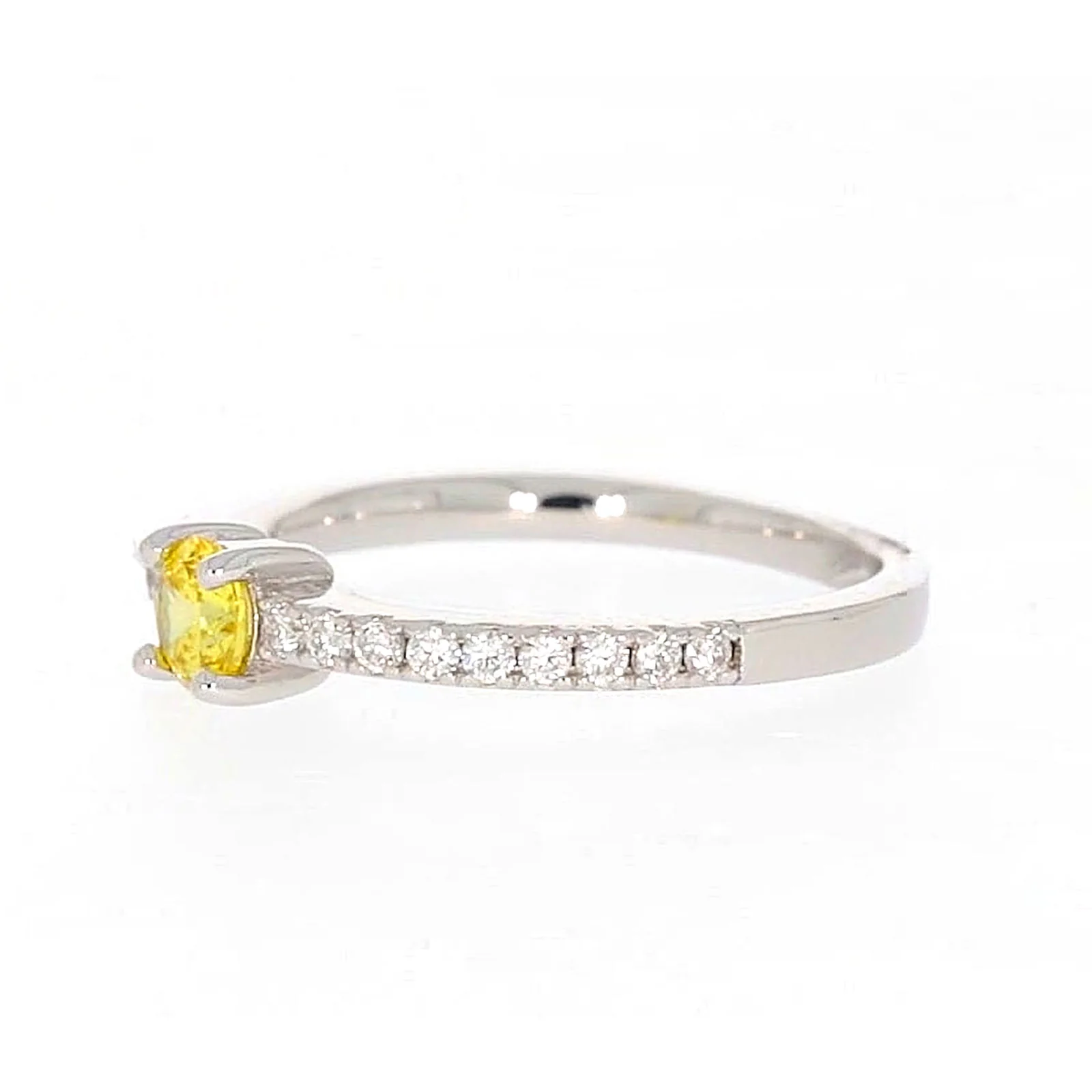 Sterling Silver Cubic Zirconia Stacker Ring - Image 13