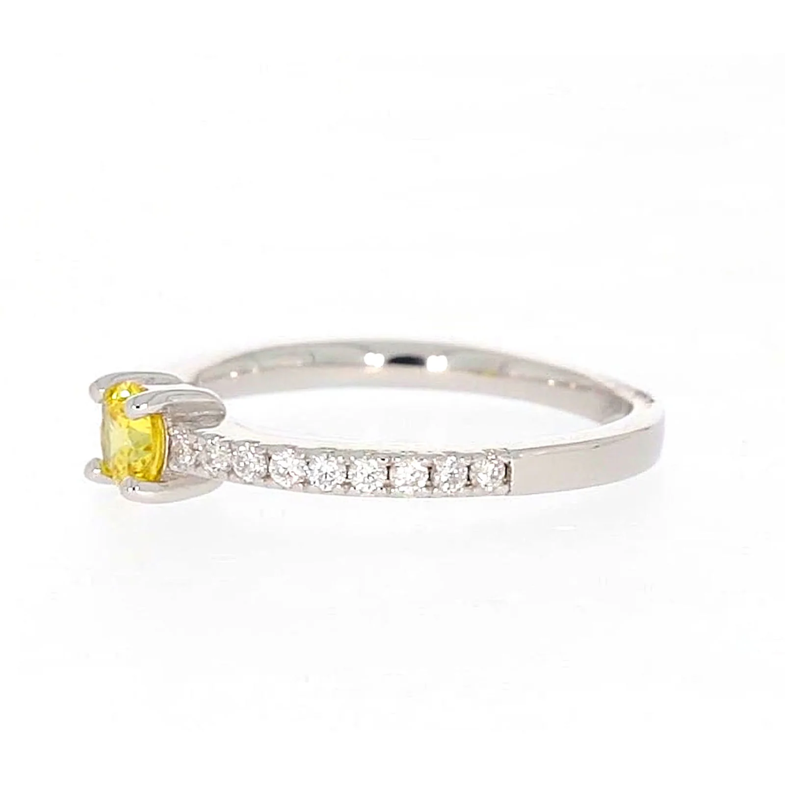 Sterling Silver Cubic Zirconia Stacker Ring - Image 14