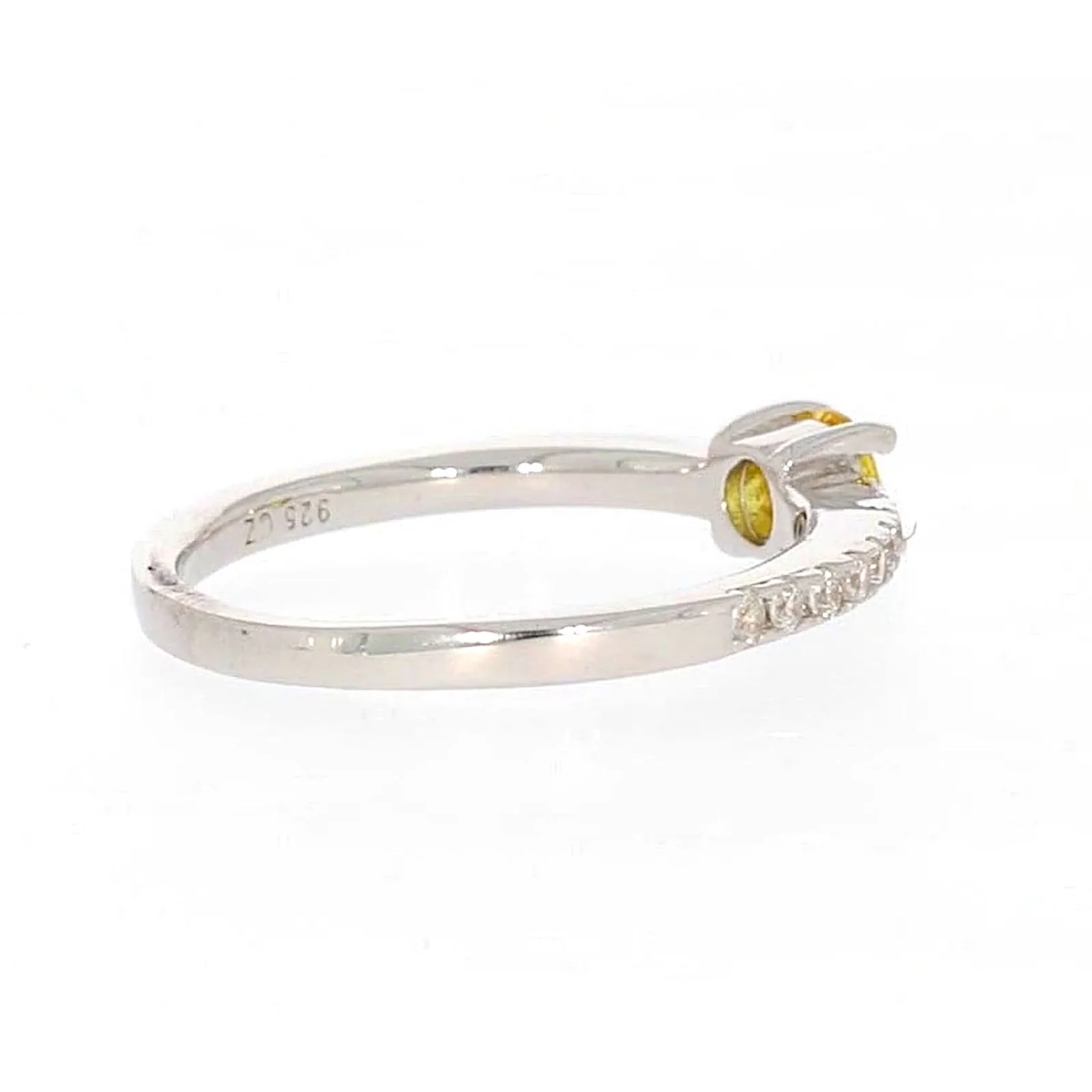 Sterling Silver Cubic Zirconia Stacker Ring - Image 50