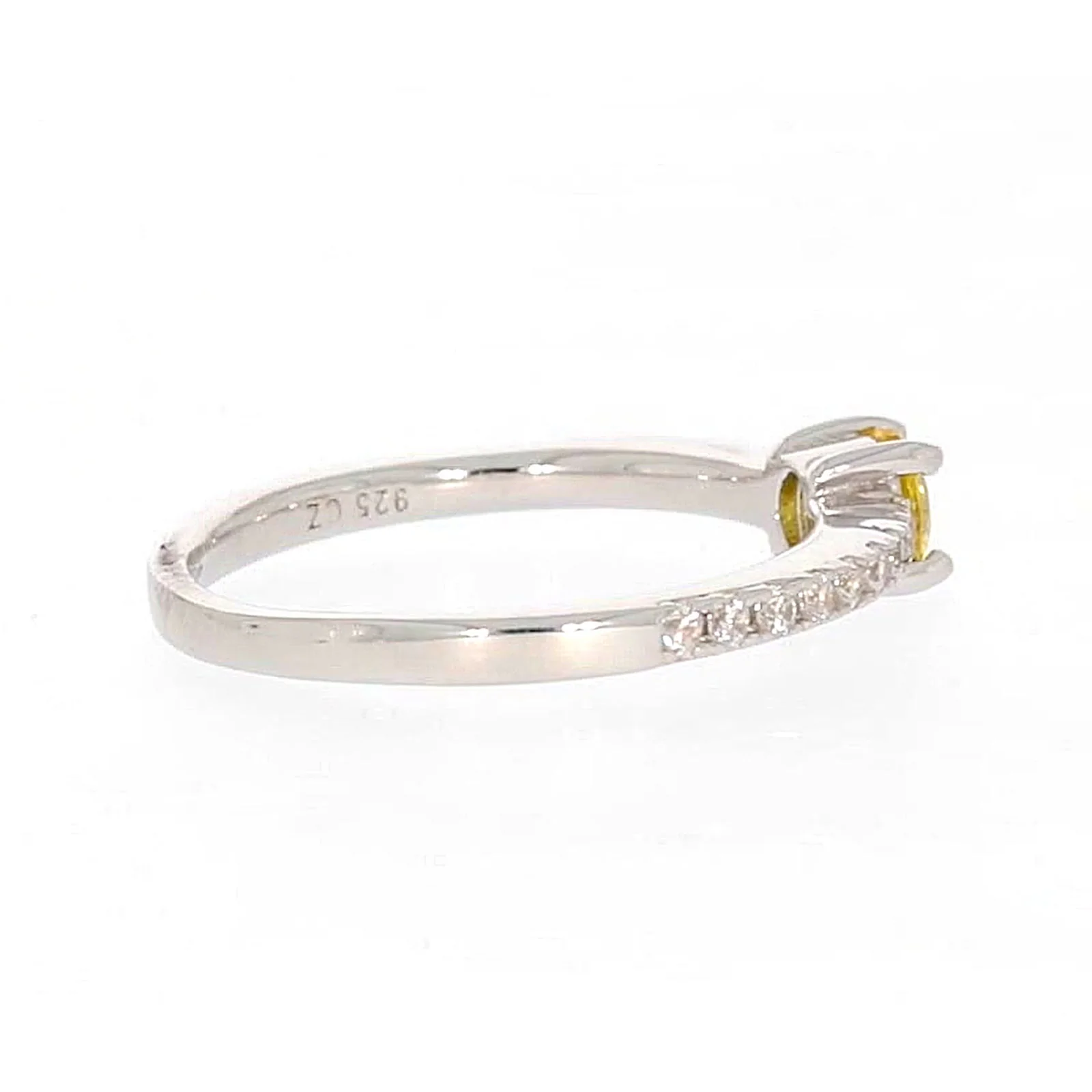 Sterling Silver Cubic Zirconia Stacker Ring - Image 53