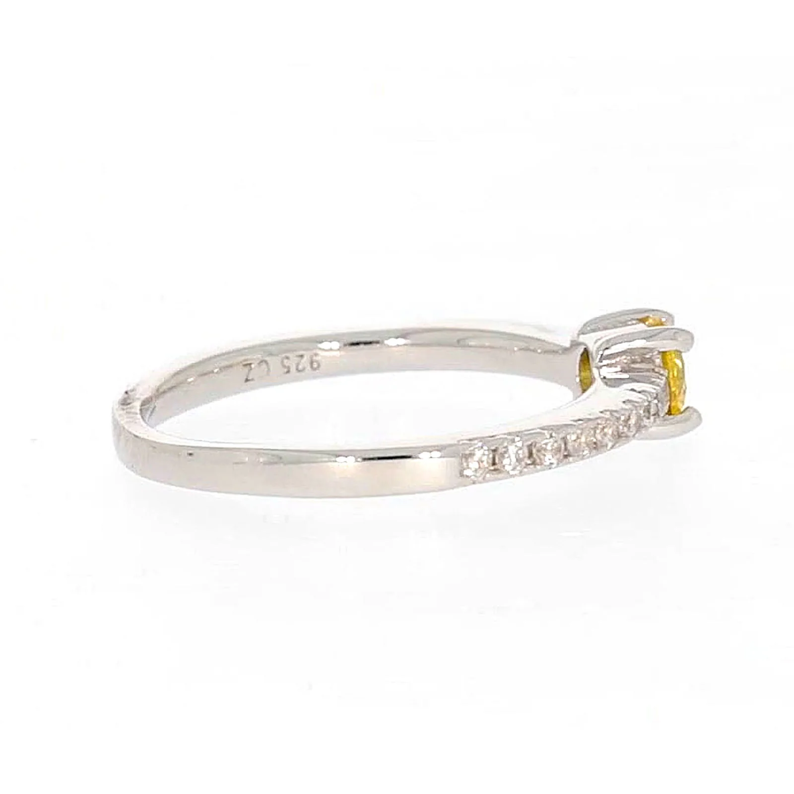 Sterling Silver Cubic Zirconia Stacker Ring - Image 54