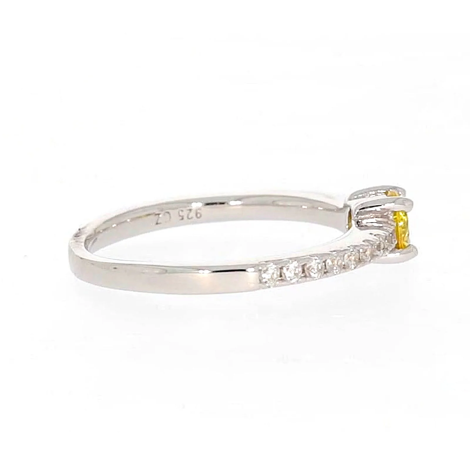 Sterling Silver Cubic Zirconia Stacker Ring - Image 55