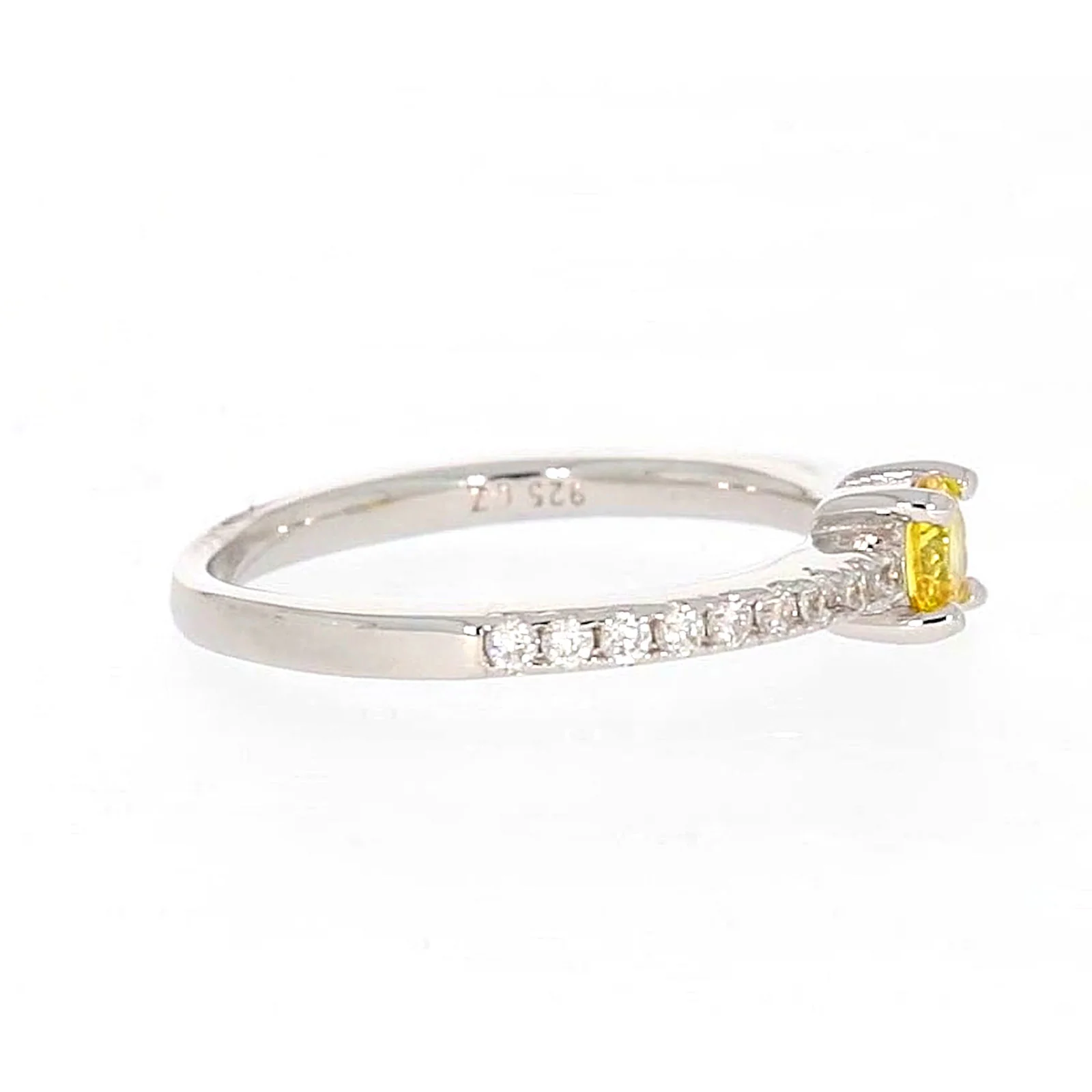 Sterling Silver Cubic Zirconia Stacker Ring - Image 59