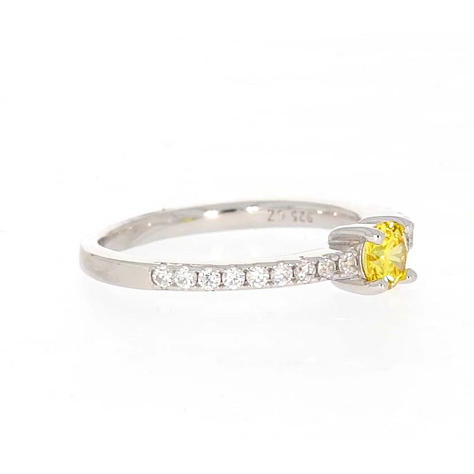 Sterling Silver Cubic Zirconia Stacker Ring - Image 64