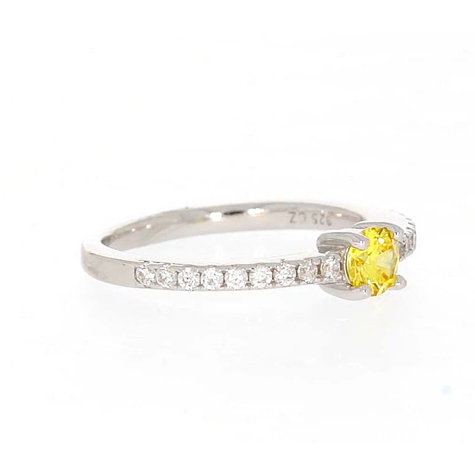Sterling Silver Cubic Zirconia Stacker Ring - Image 66