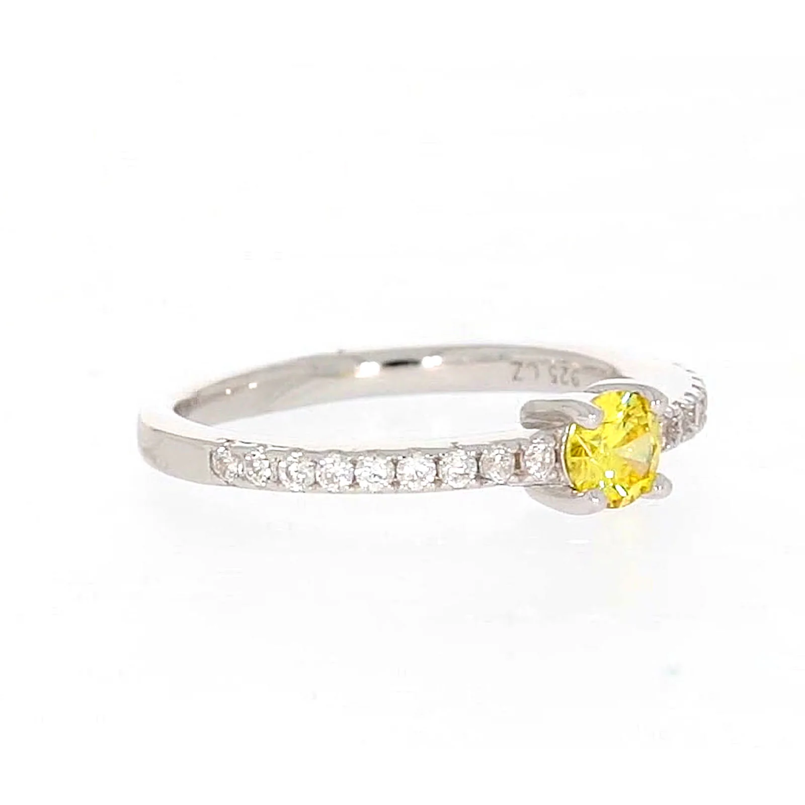 Sterling Silver Cubic Zirconia Stacker Ring - Image 67