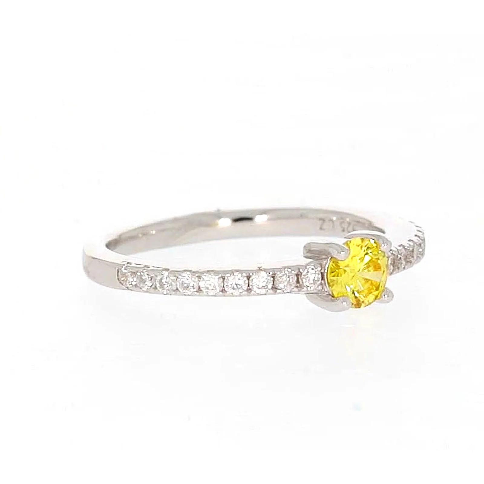 Sterling Silver Cubic Zirconia Stacker Ring - Image 68