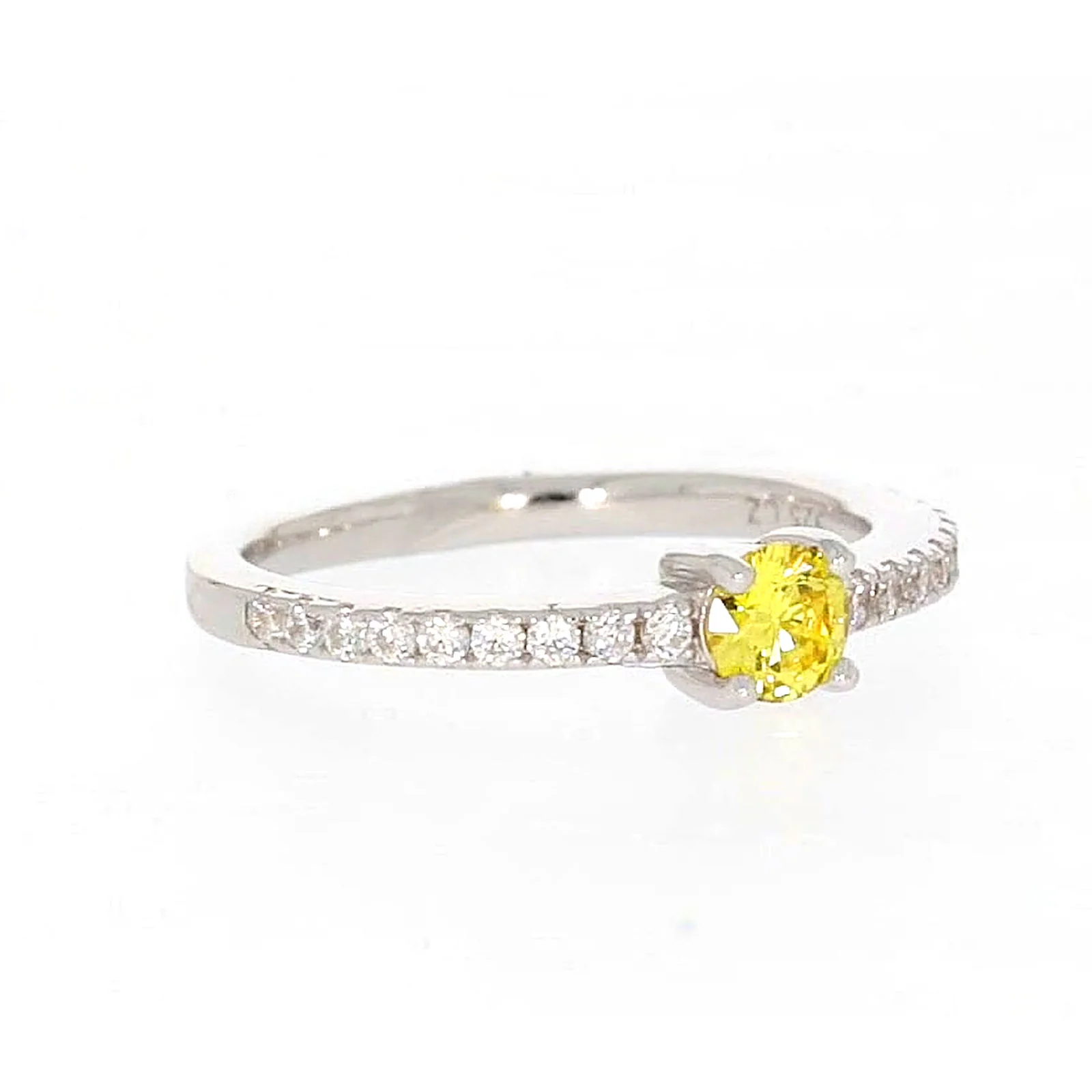 Sterling Silver Cubic Zirconia Stacker Ring - Image 69
